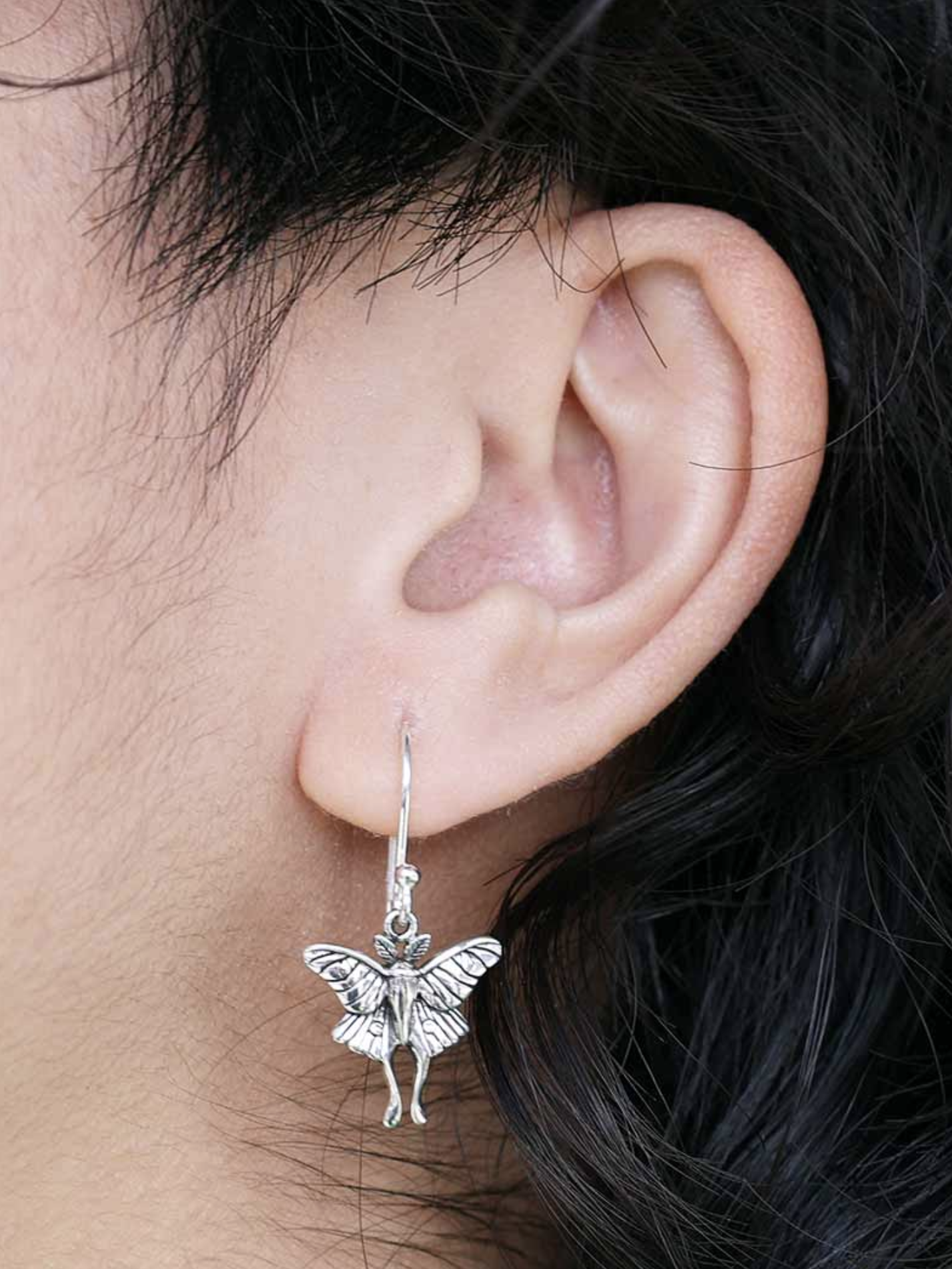 •LIL' LUNA MOTH• recycled silver dangle earrings