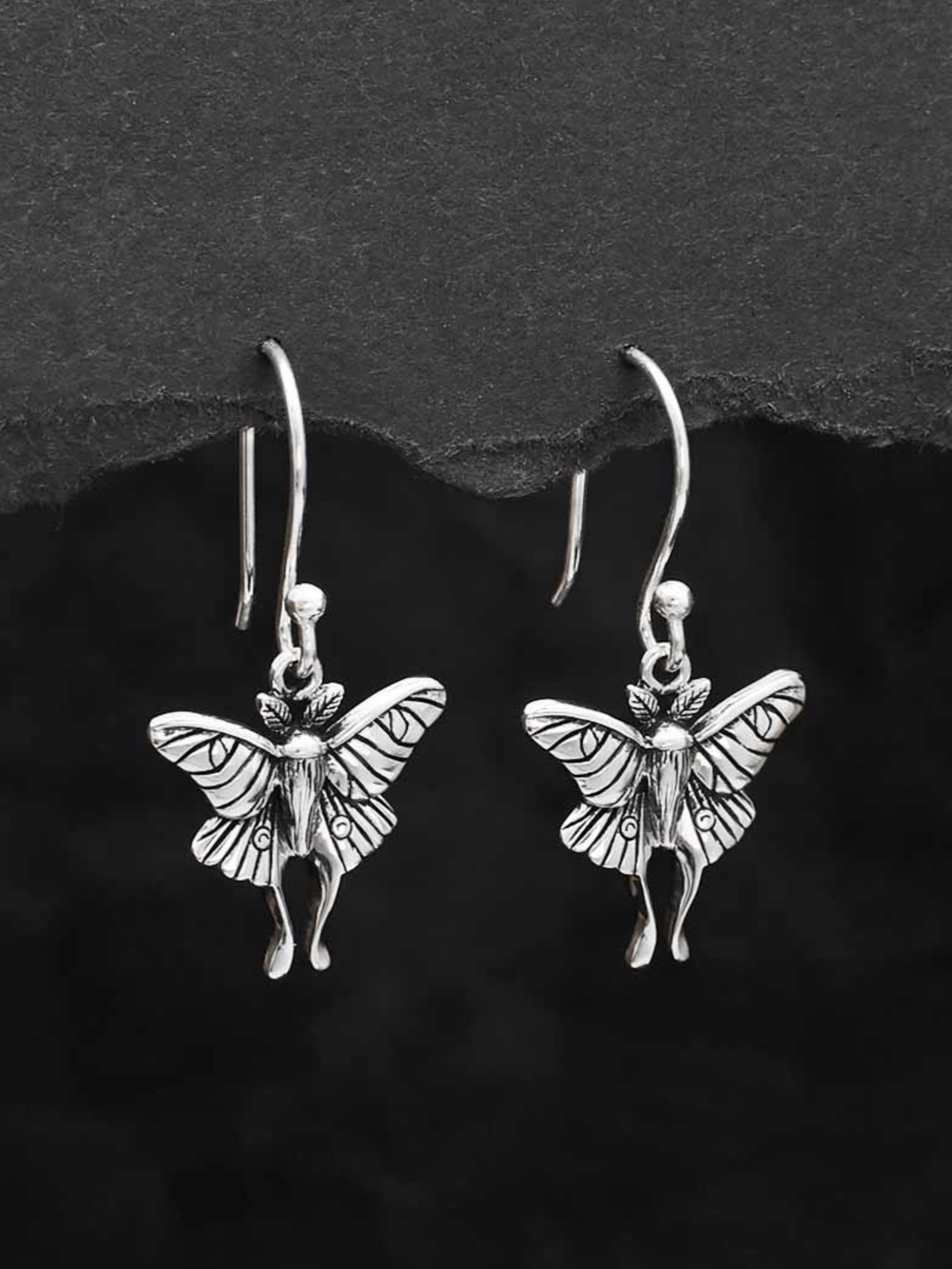 •LIL' LUNA MOTH• recycled silver dangle earrings