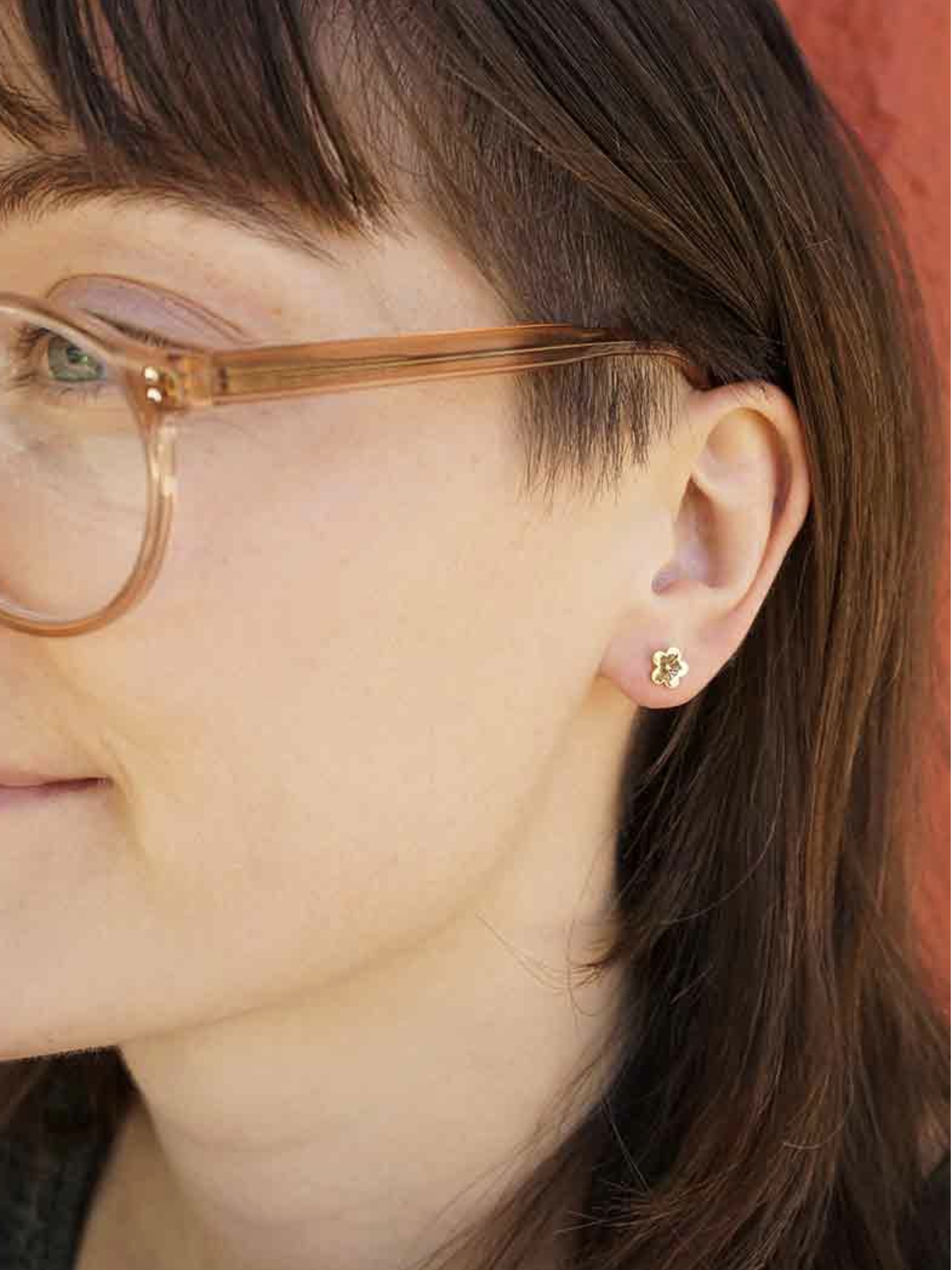 •CHERRY BLOSSOM• bronze stud earrings