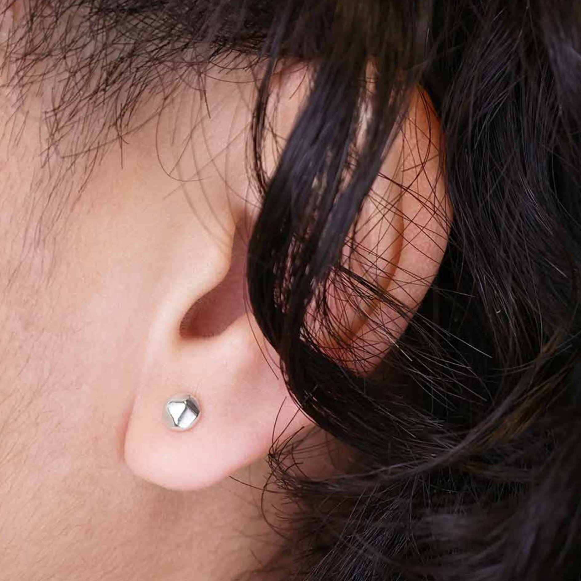 •SMALL NUGGET• silver stud earrings