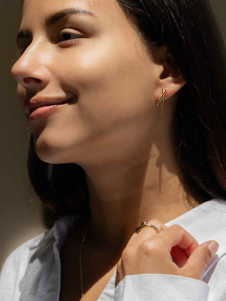 •YOU ARE HERE• bronze stud earrings