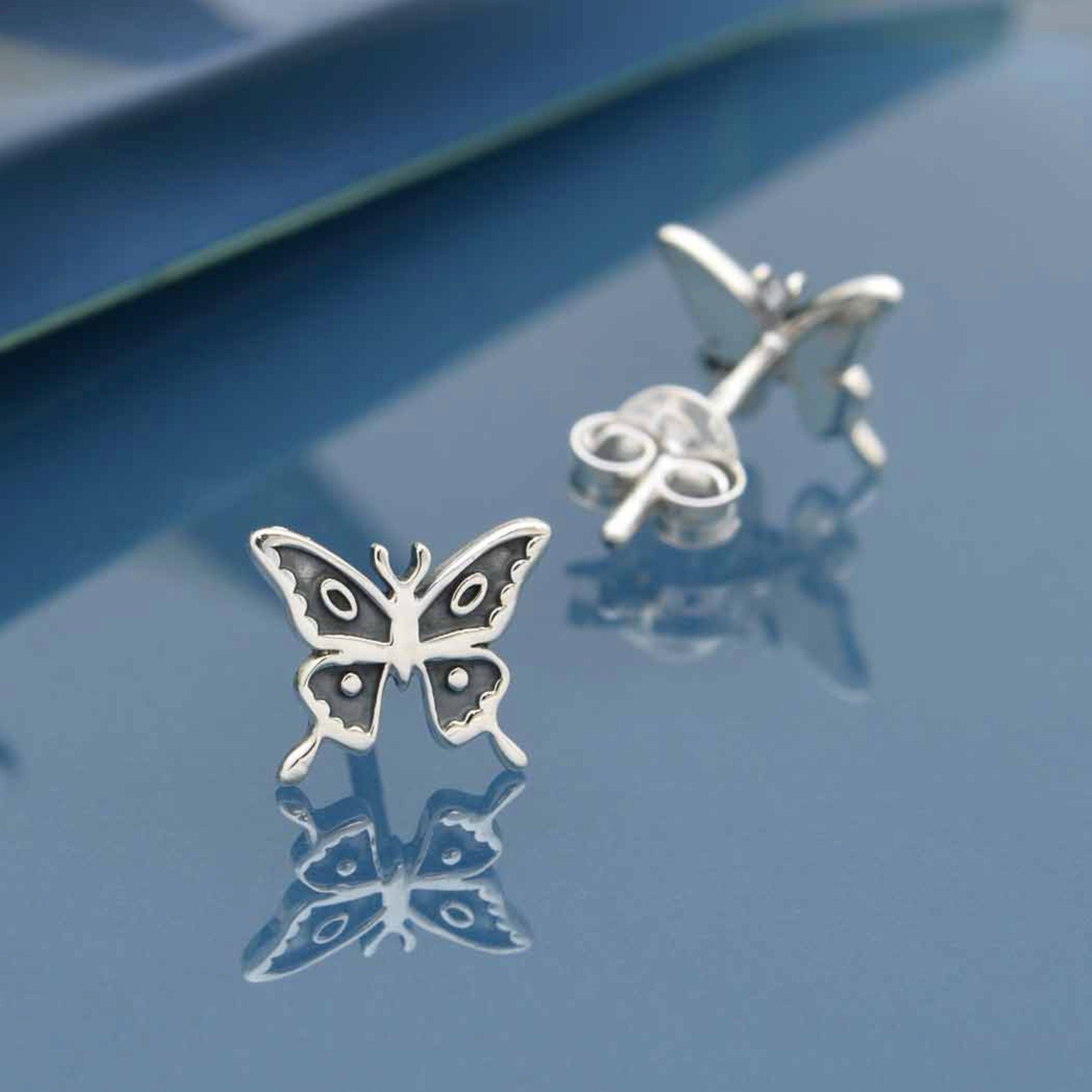 • LITTLE BUTTERFLY • silver stud earrings