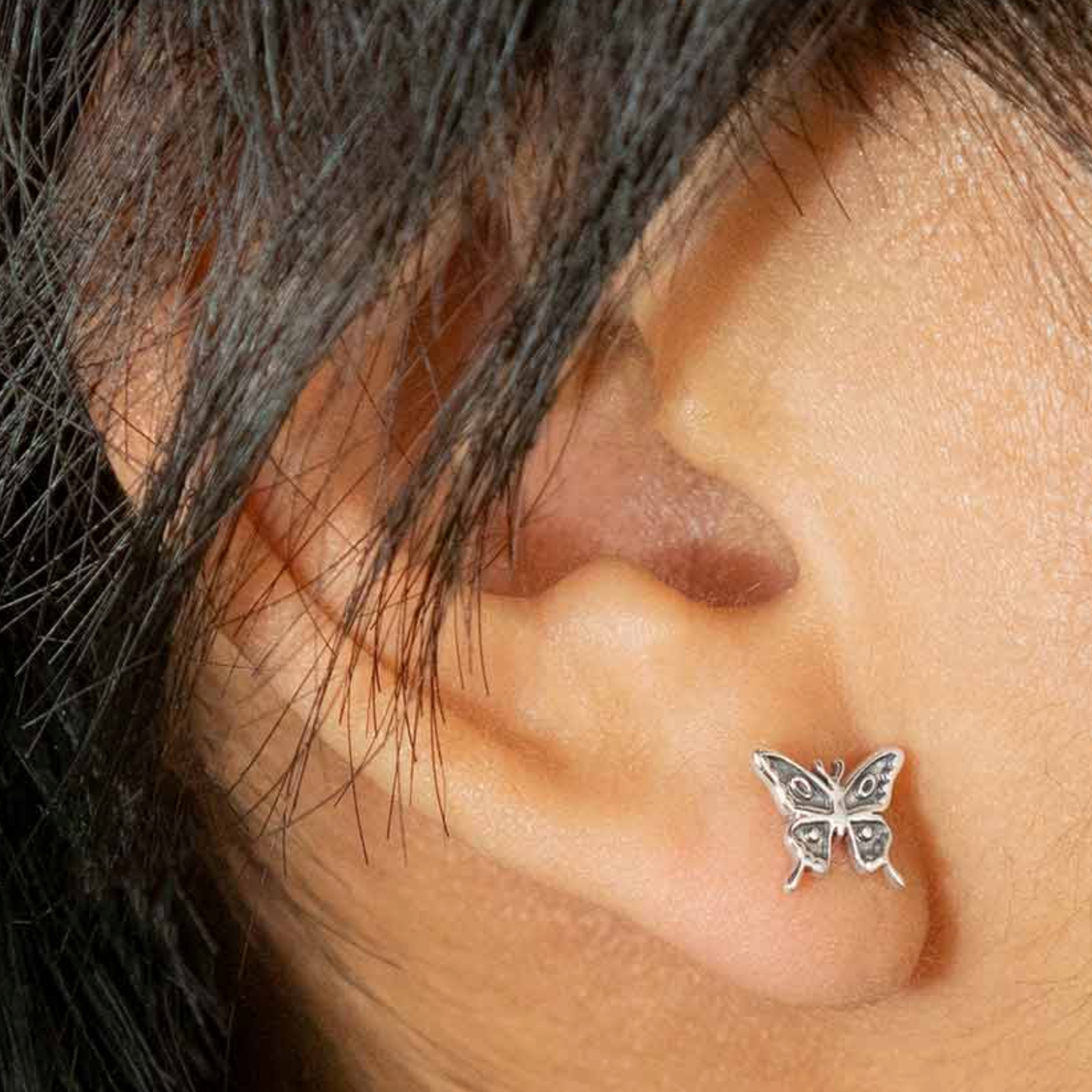 • LITTLE BUTTERFLY • silver stud earrings