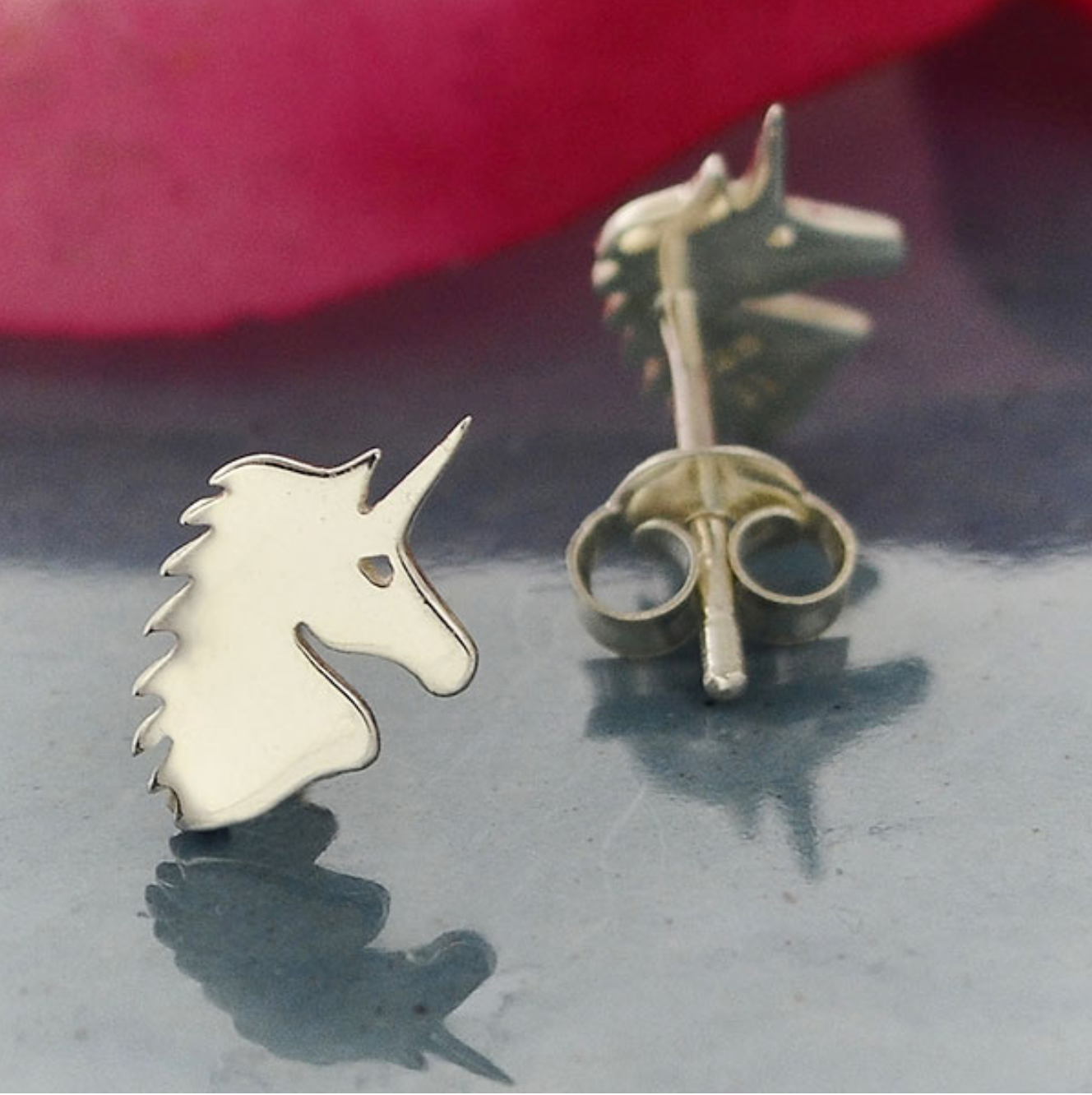•LITTLE UNICORN• recycled silver stud earrings
