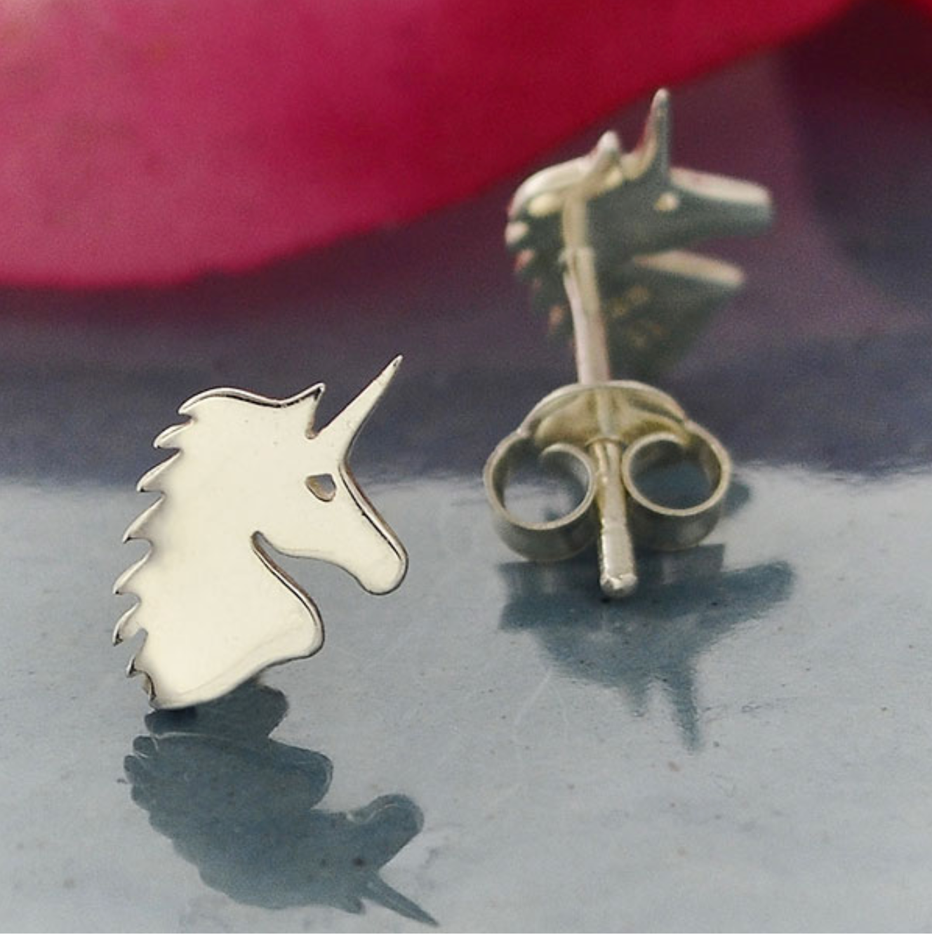 • LITTLE UNICORN • silver stud earrings