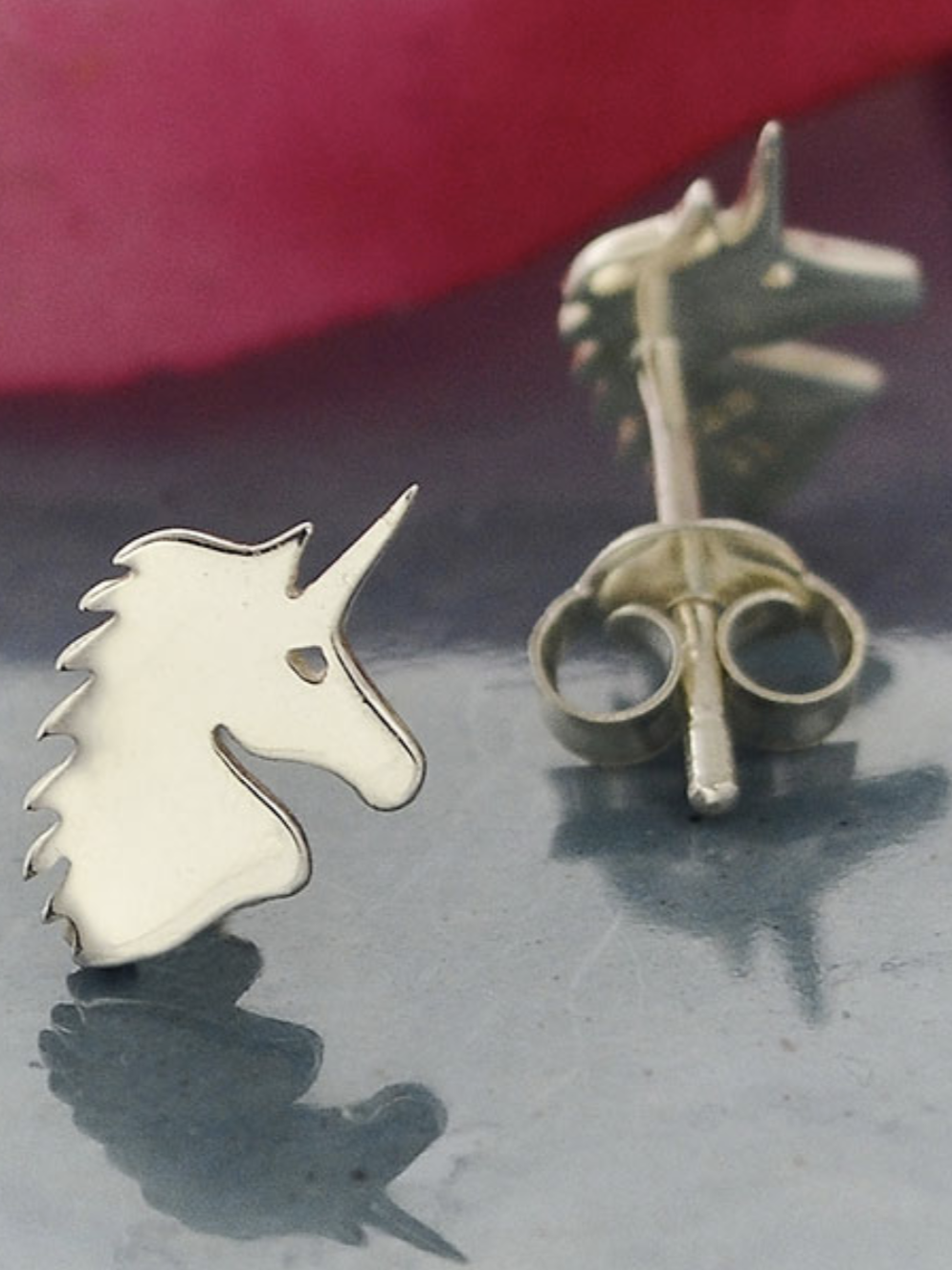 •LIL' UNICORN• recycled silver stud earrings