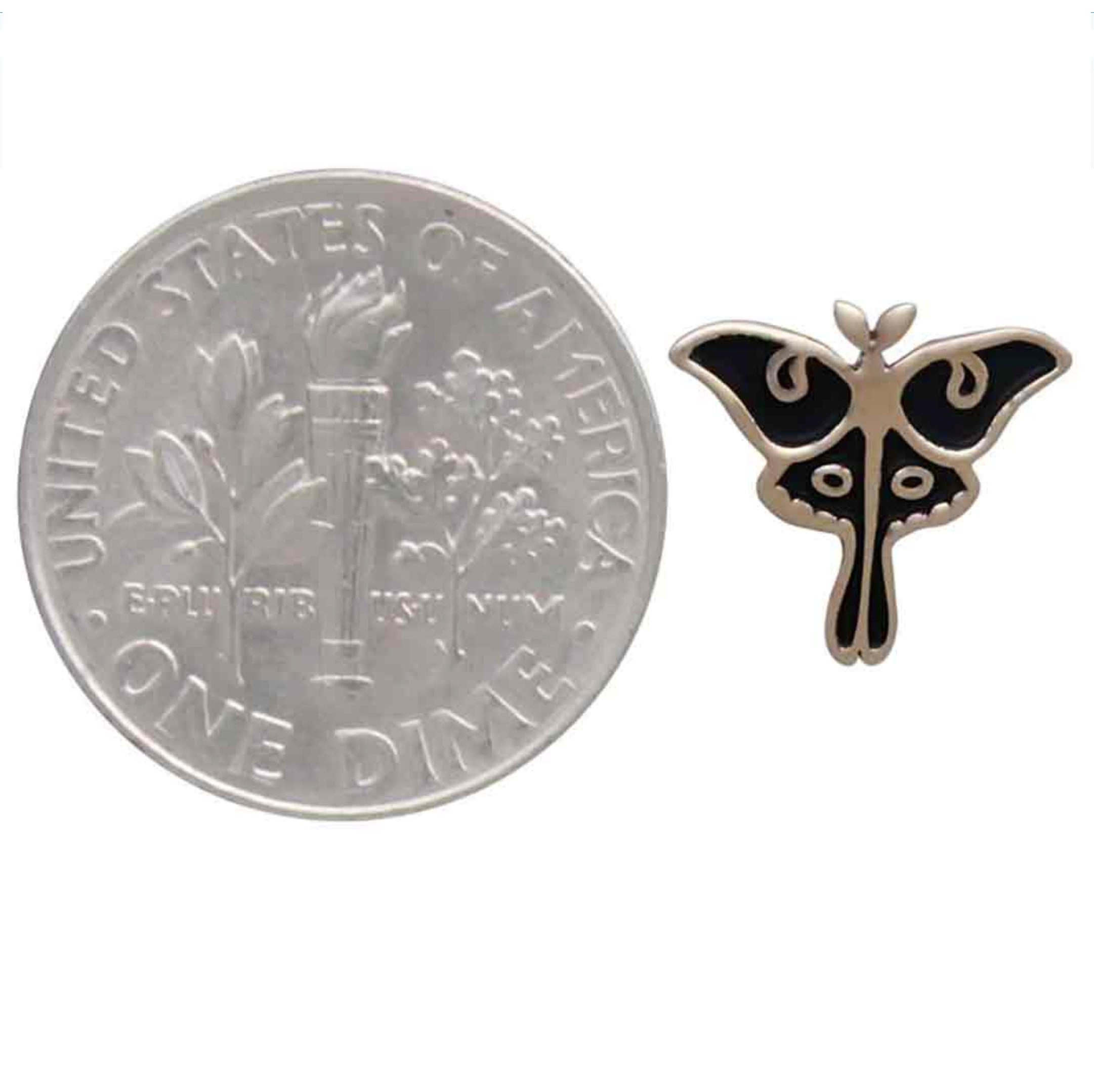 •LITTLE LUNA MOTH• bronze stud earrings