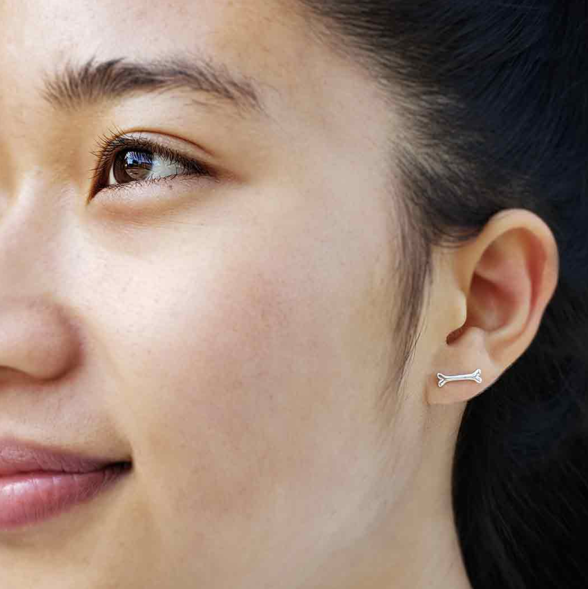 •LIL' BONES• recycled silver stud earrings