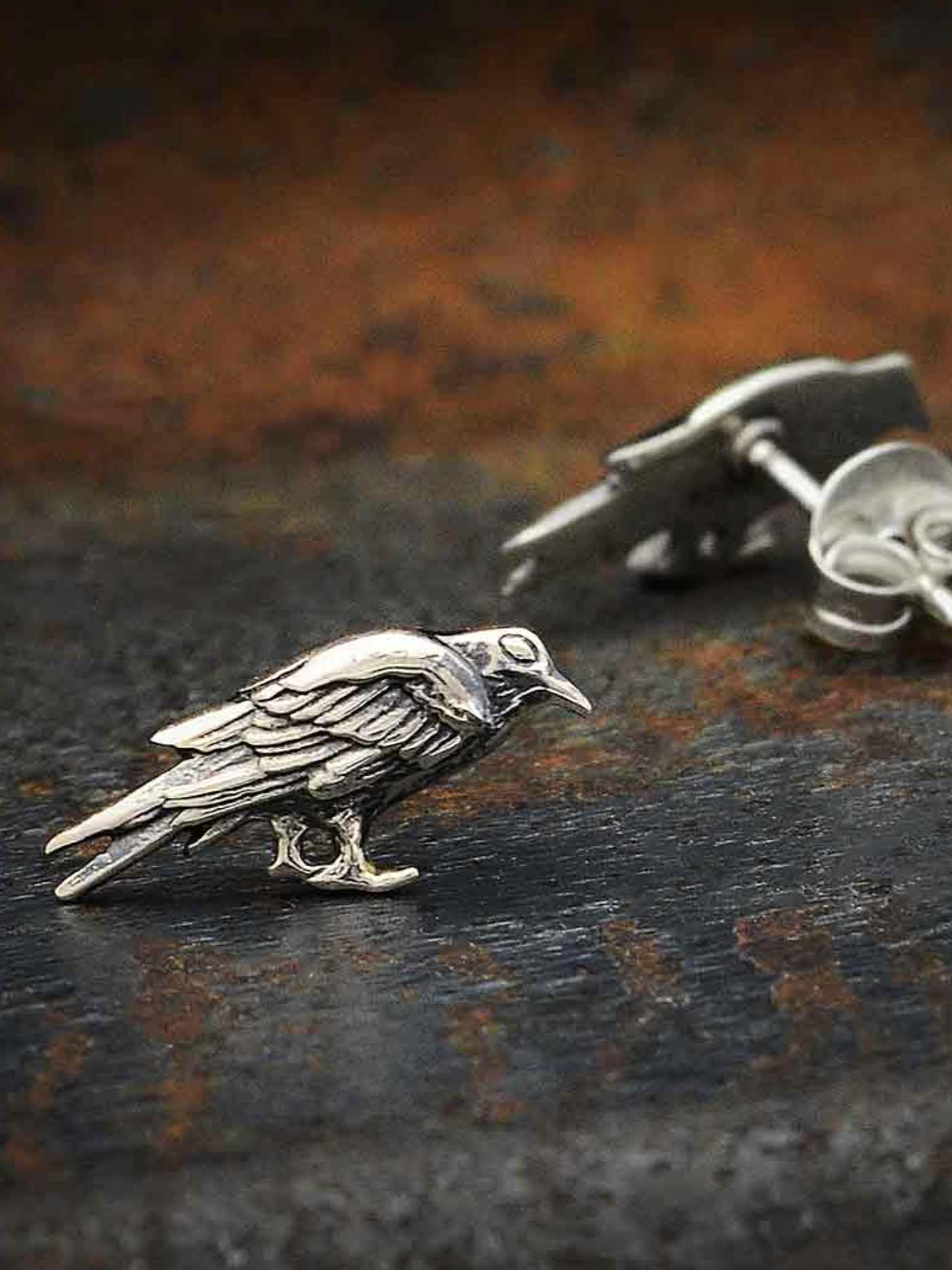 •LIL' RAVEN• recycled silver stud earrings