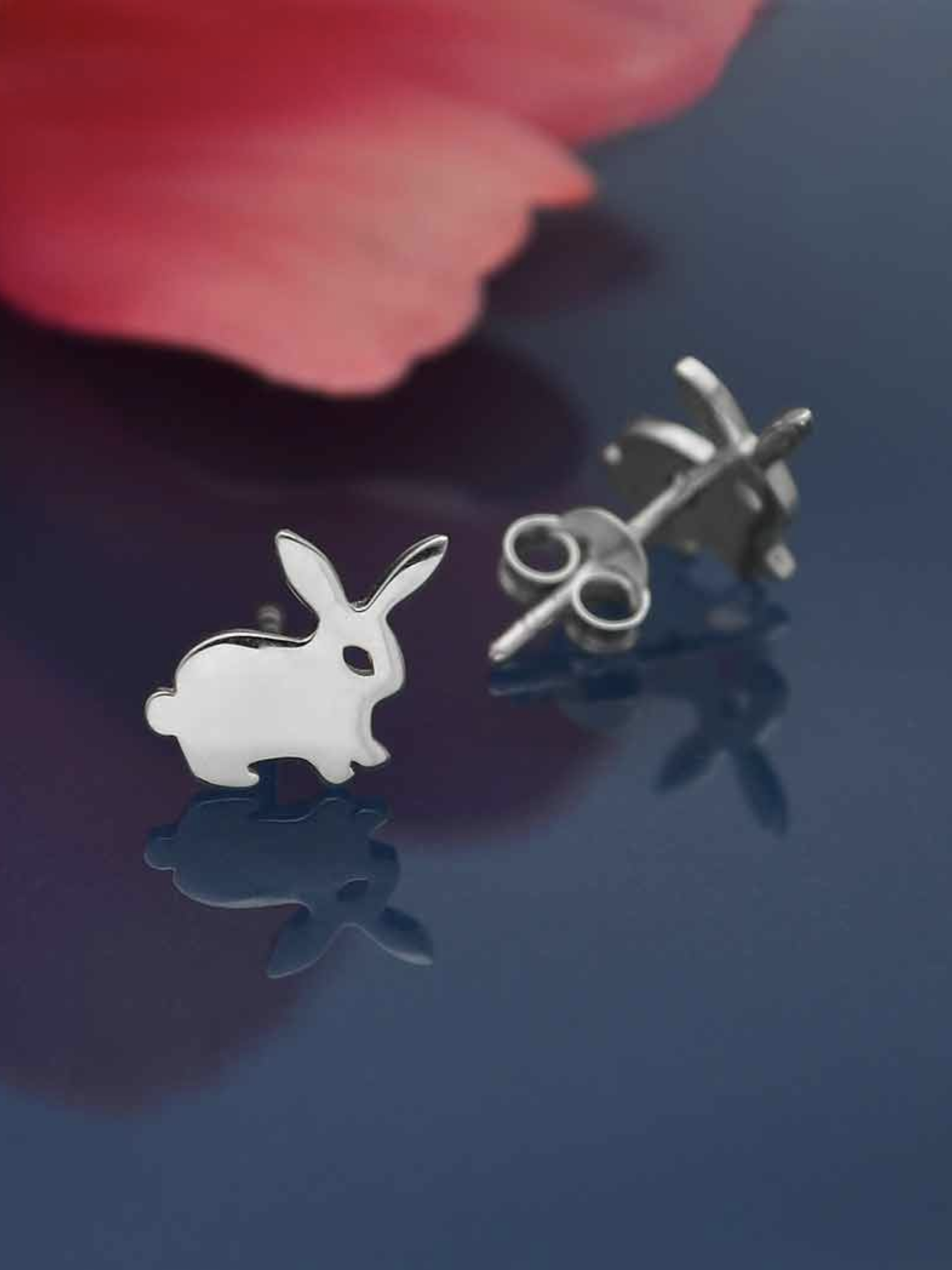 •TINY BUNNY• recycled silver stud earrings