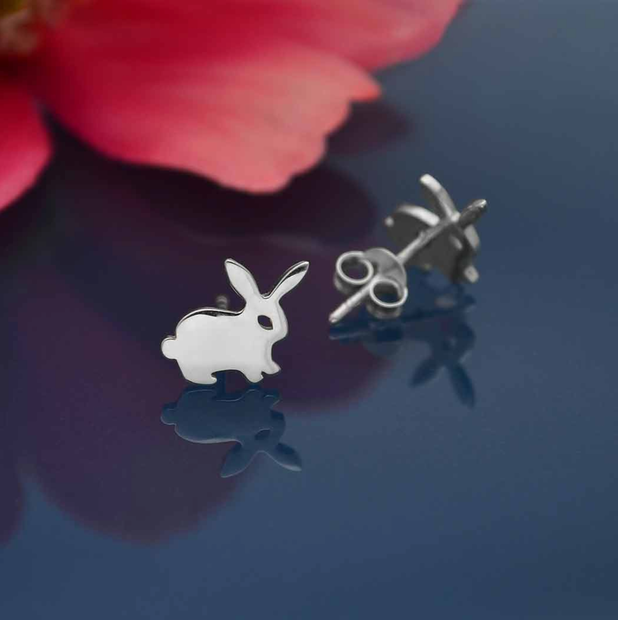 •TINY BUNNY• silver stud earrings