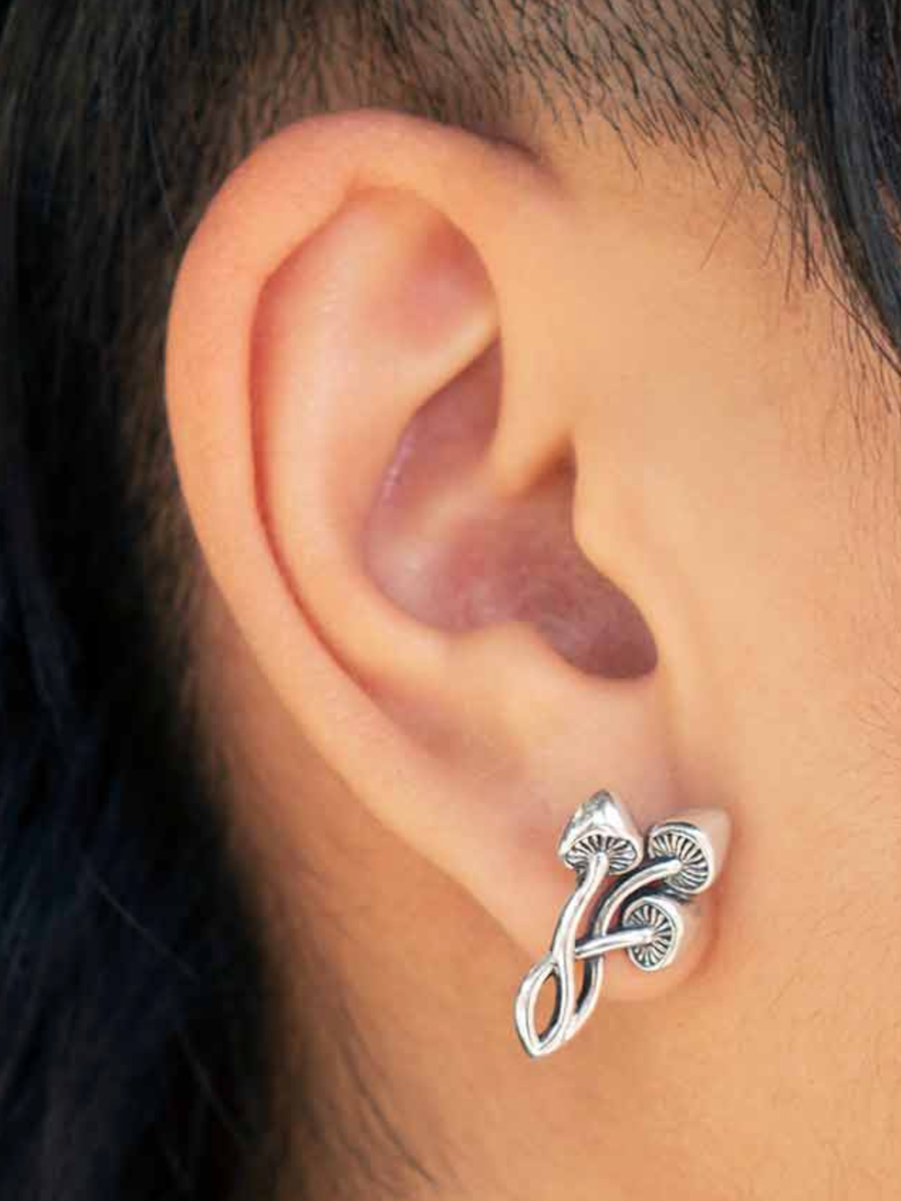 •MUSHROOM TRIO• recycled silver stud earrings