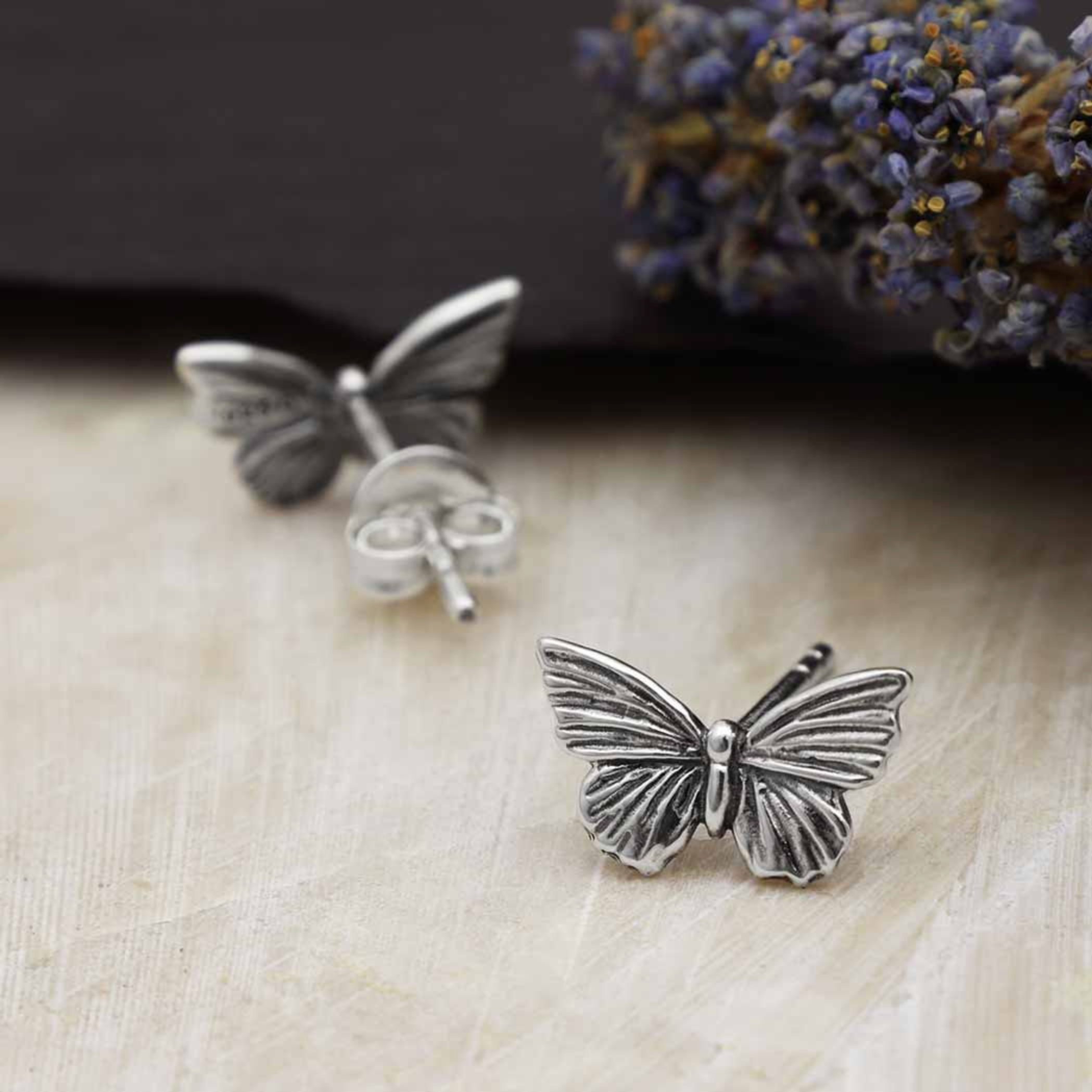 •TINY BUTTERFLY• recycled silver stud earrings