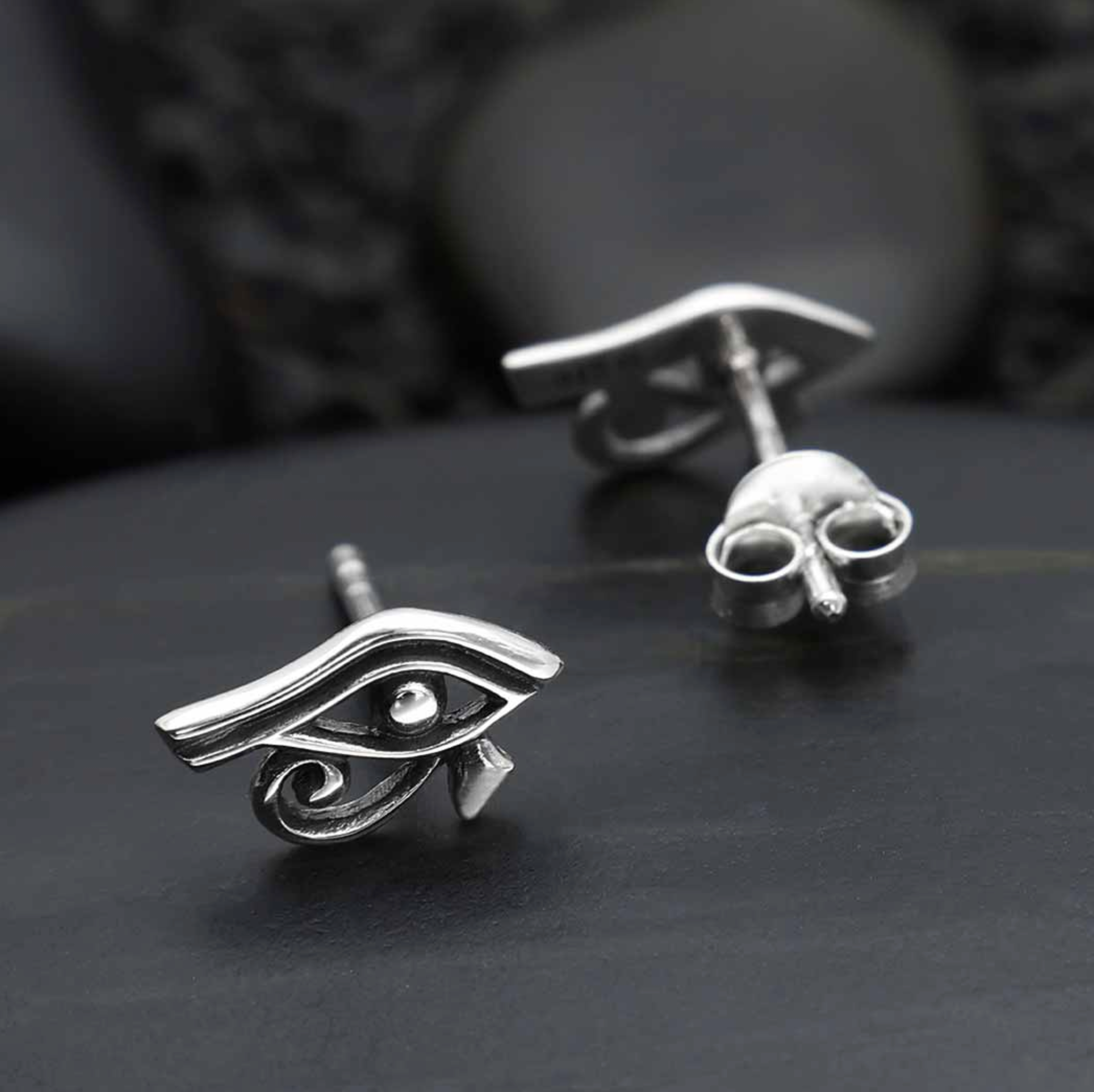 •EYE OF HORUS• recycled silver stud earrings