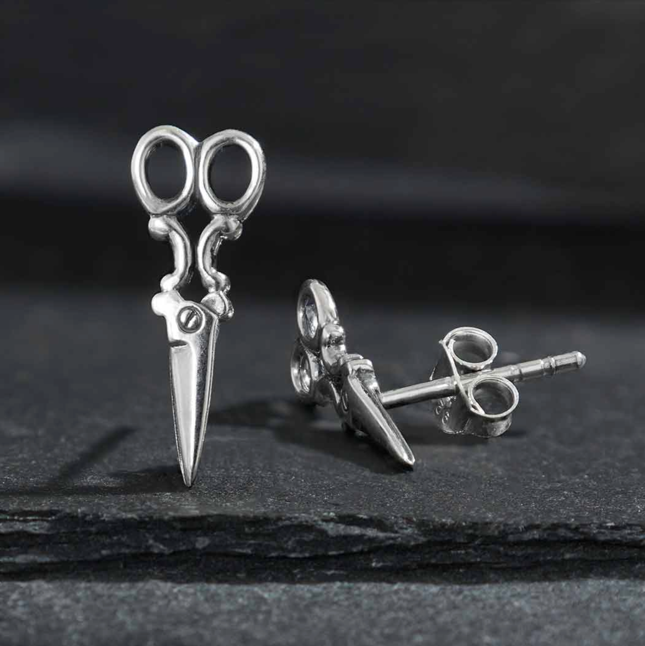 •LIL' SCISSORS• recycled silver stud earrings