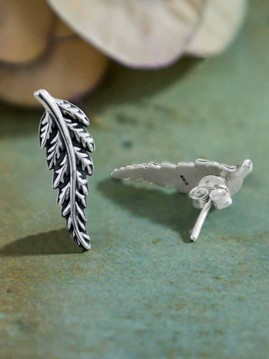 •FERN• recycled silver stud earrings