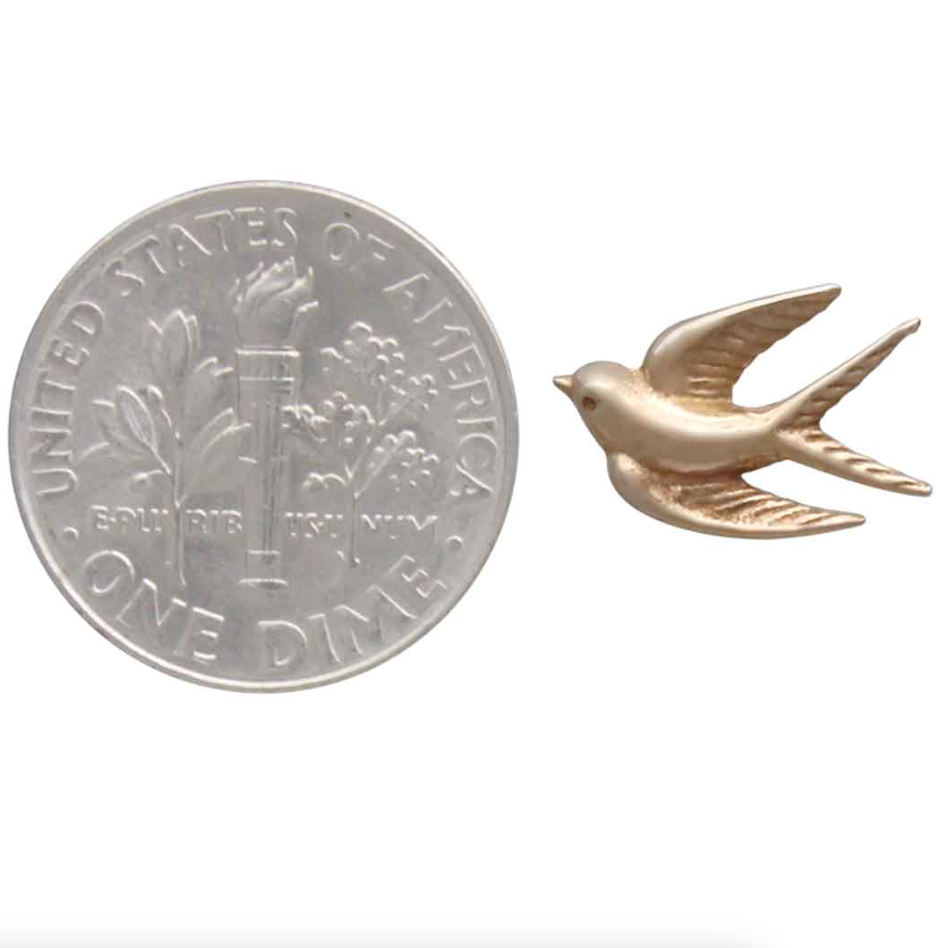 •LIL' SWALLOW• bronze stud earrings