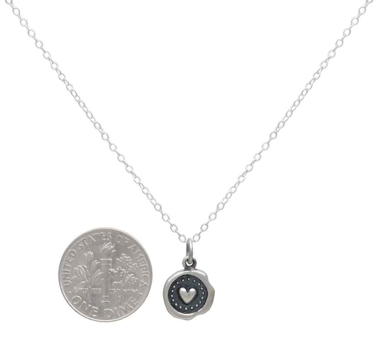 •WAX SEAL HEART• recycled sterling silver necklace