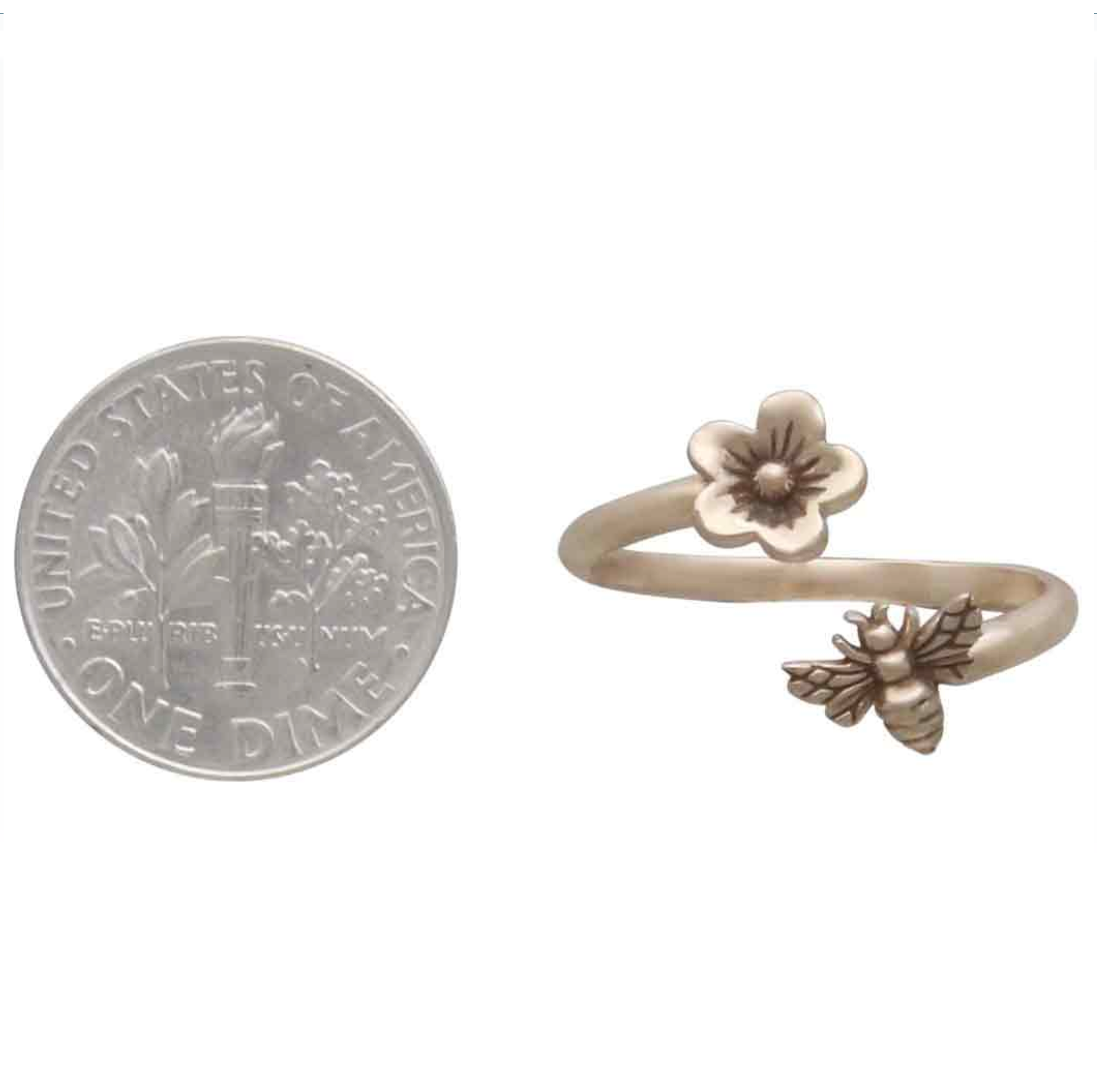 •BEE & BLOSSOM• adjustable bronze ring