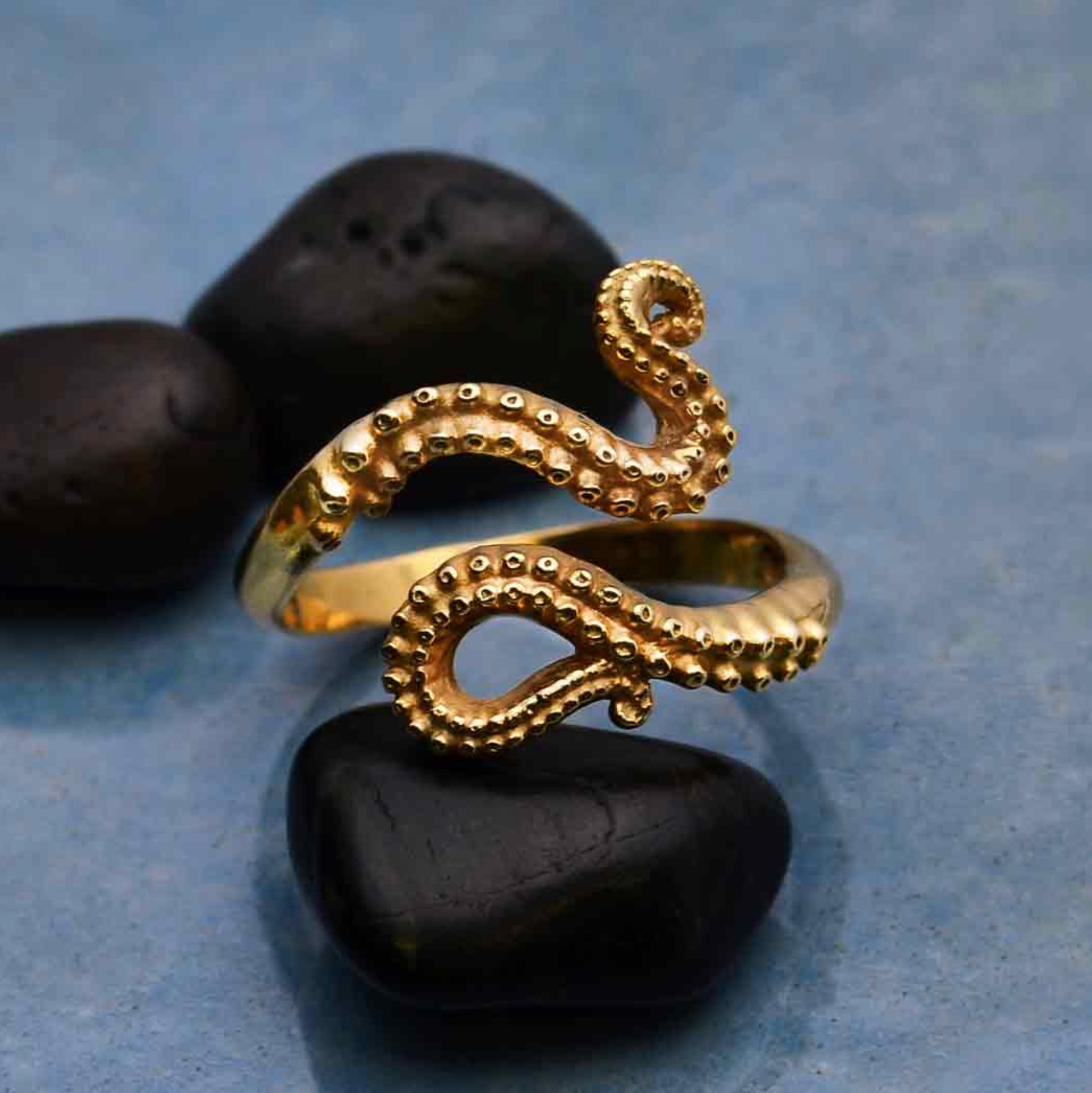 •OCTOPUS TENTACLE• adjustable bronze ring