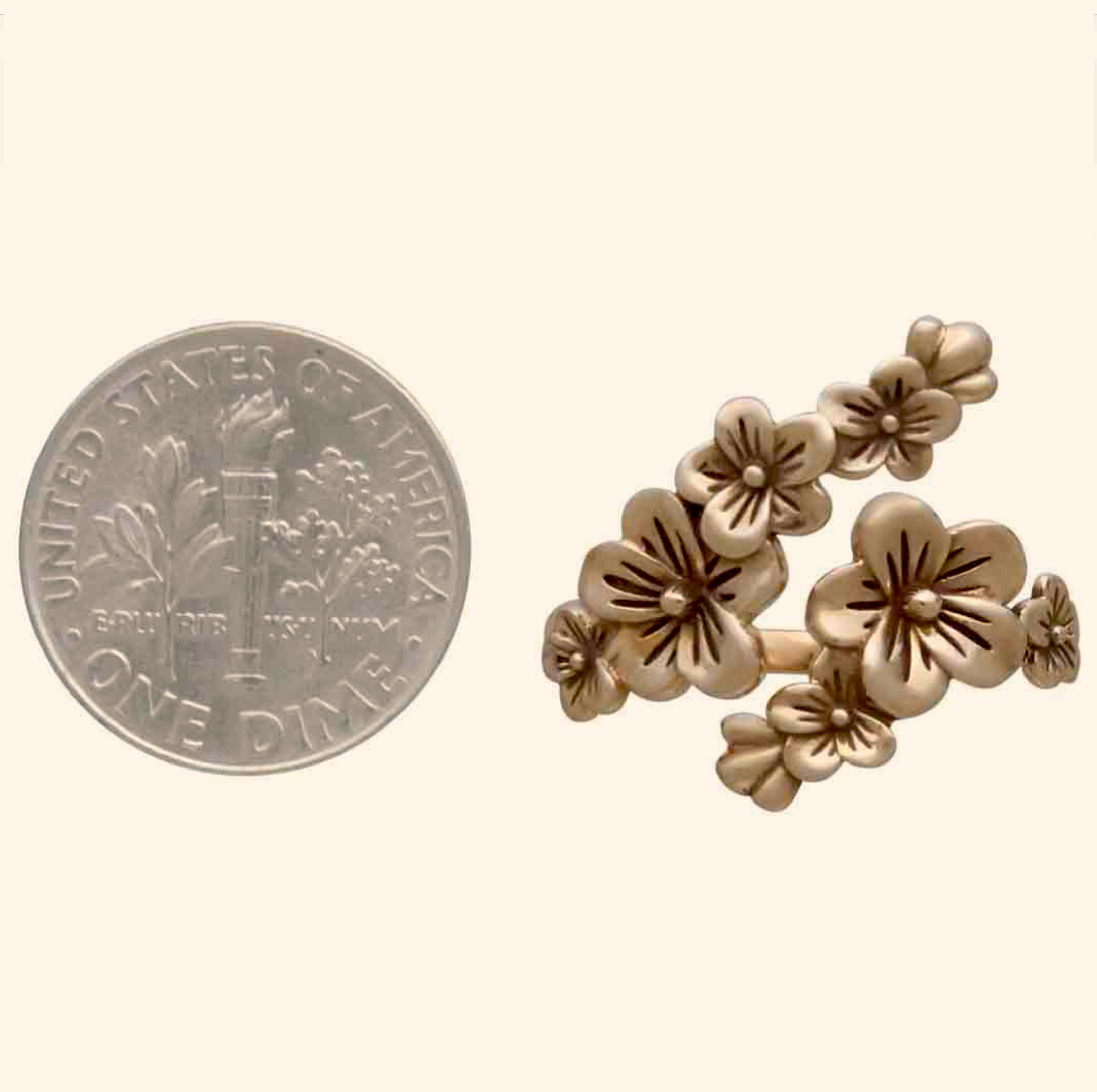 •CHERRY BLOSSOM• adjustable bronze ring