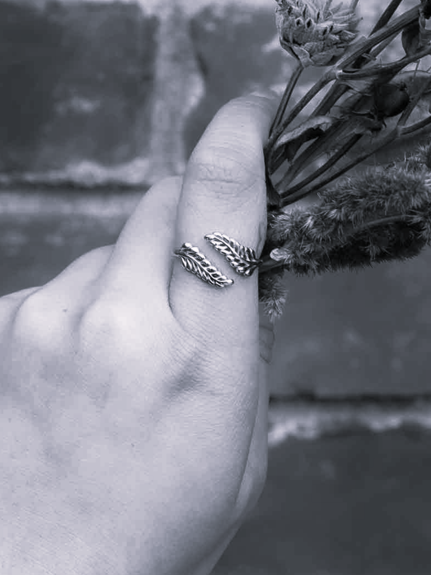 •SPRIG WRAP• adjustable silver ring