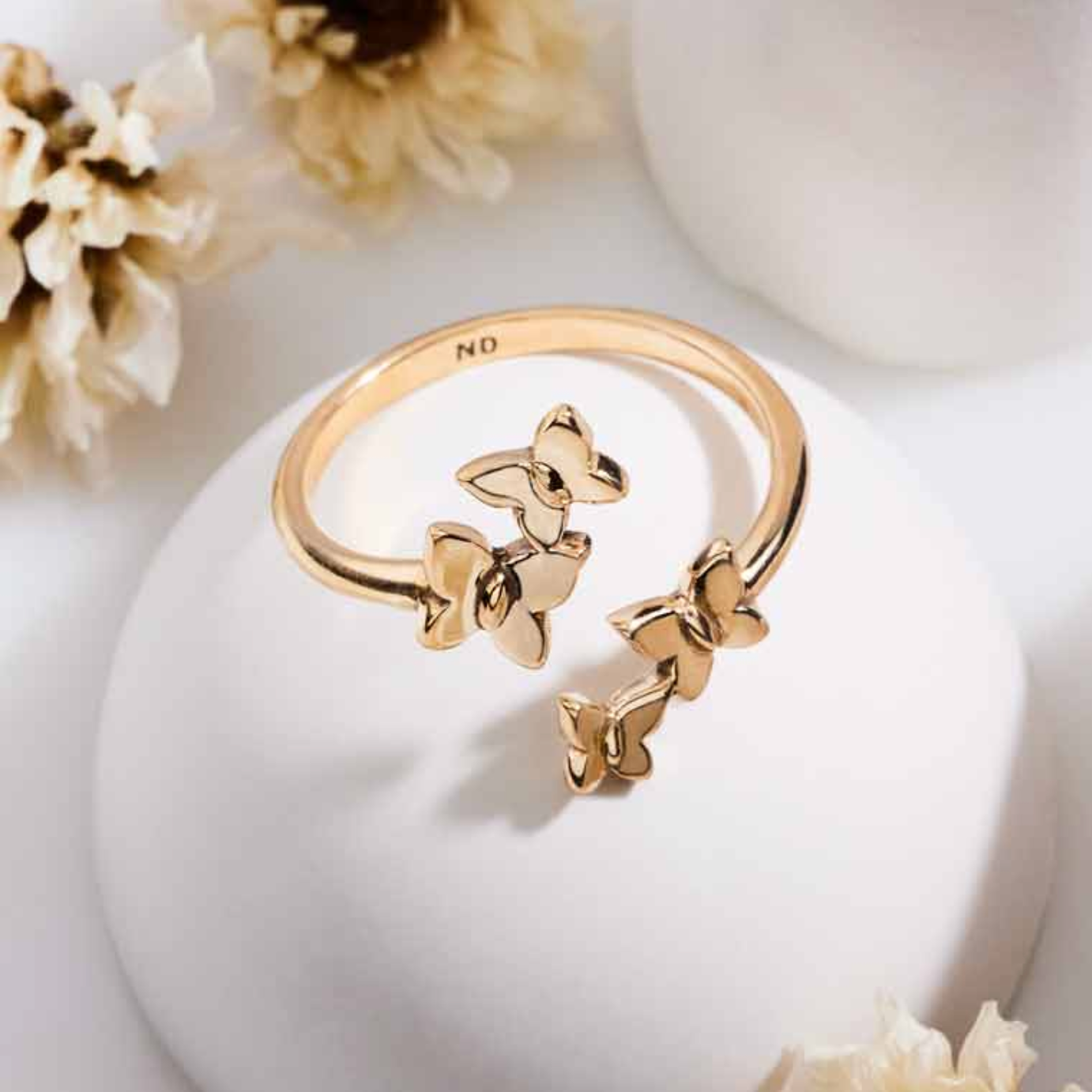 •KALEIDOSCOPE OF BUTTERFLIES• adjustable bronze ring