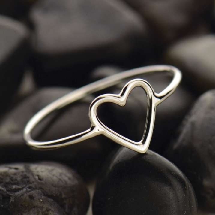 •OPEN HEART• sterling silver ring