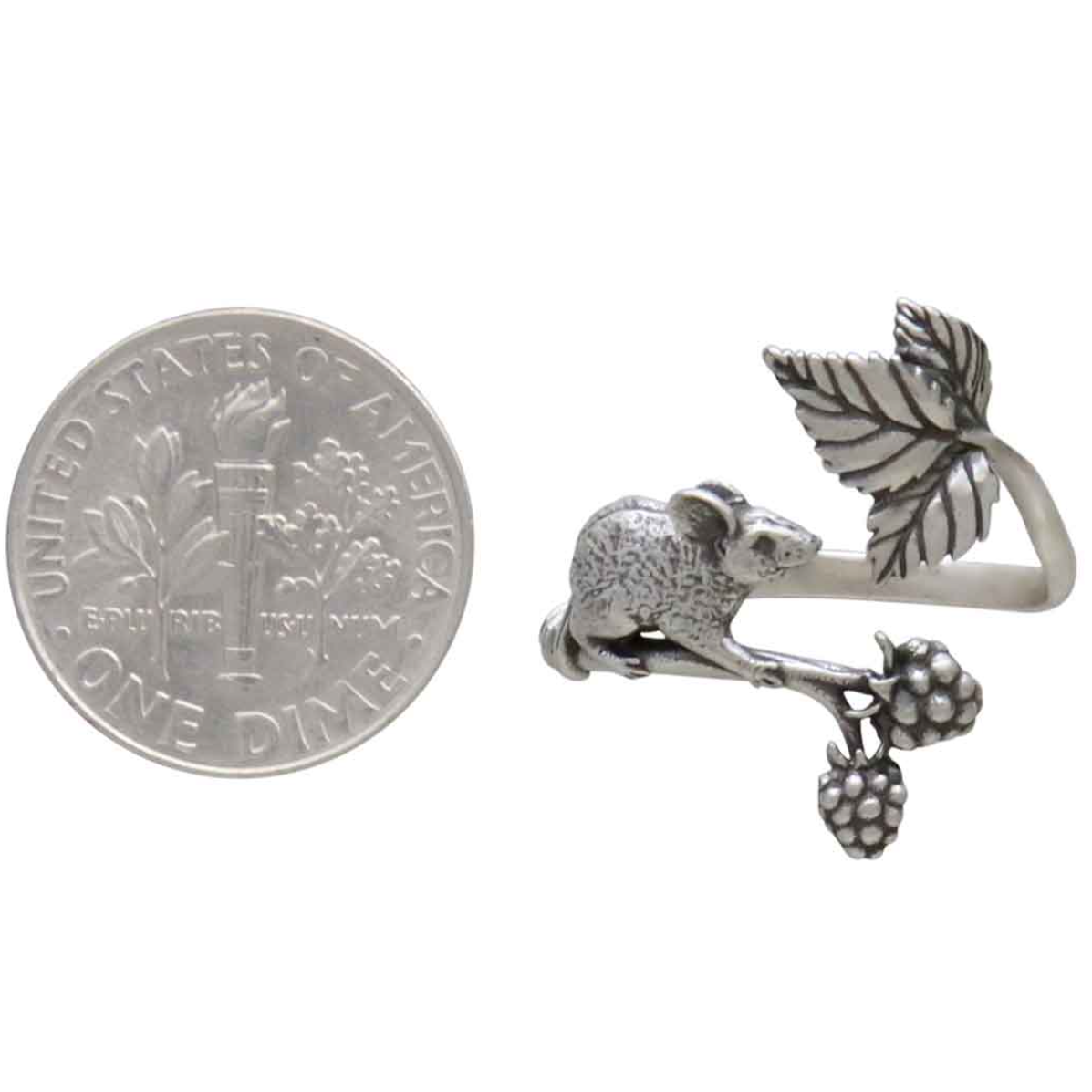 •MOUSE & BLACKBERRY• adjustable silver ring