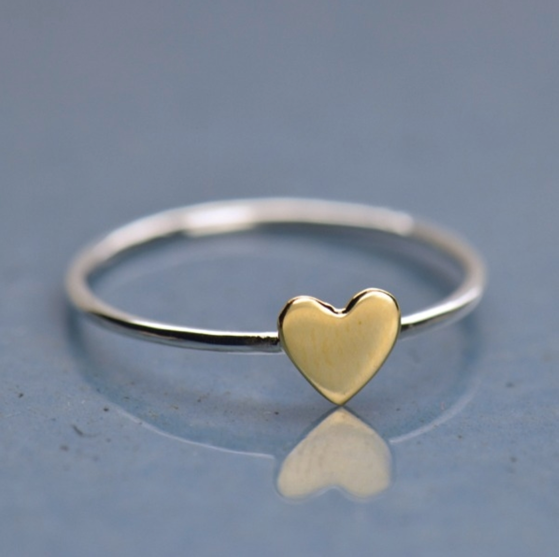 •TINY HEART• mixed metal ring