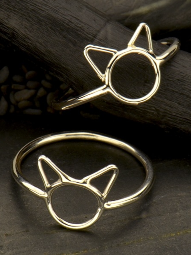 •CAT FACE• sterling silver ring