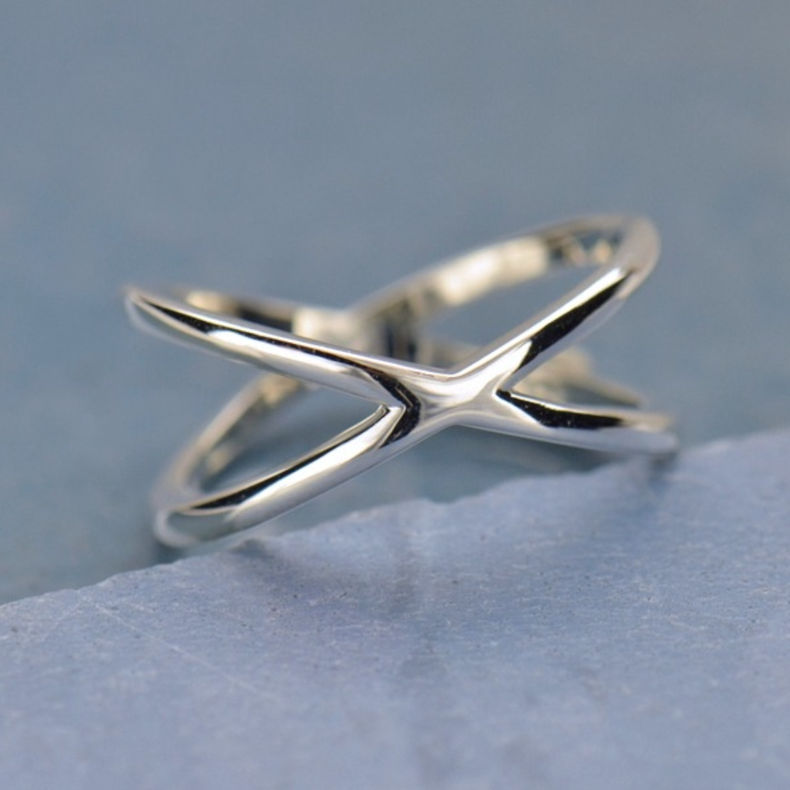 •CROSSED PATHS• recycled silver ring