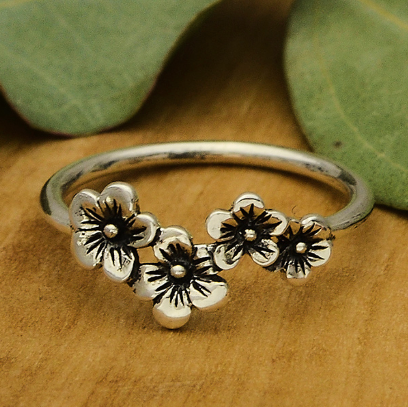 •SWEET CHERRY BLOSSOM• recycled silver ring