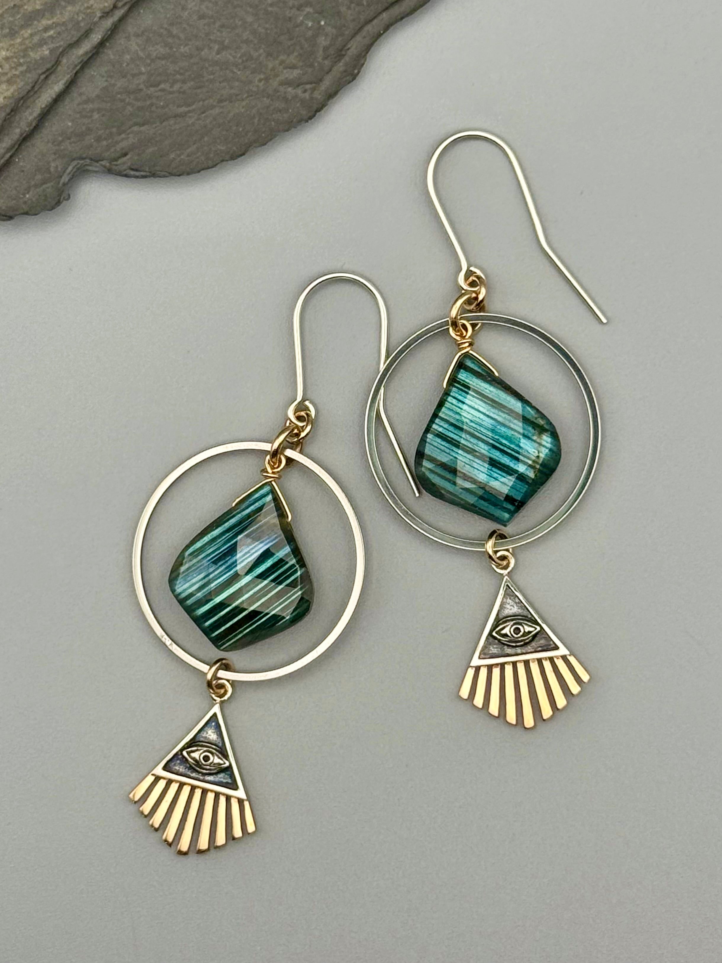 •DIVINE PROVIDENCE• labradorite + mixed metal earrings