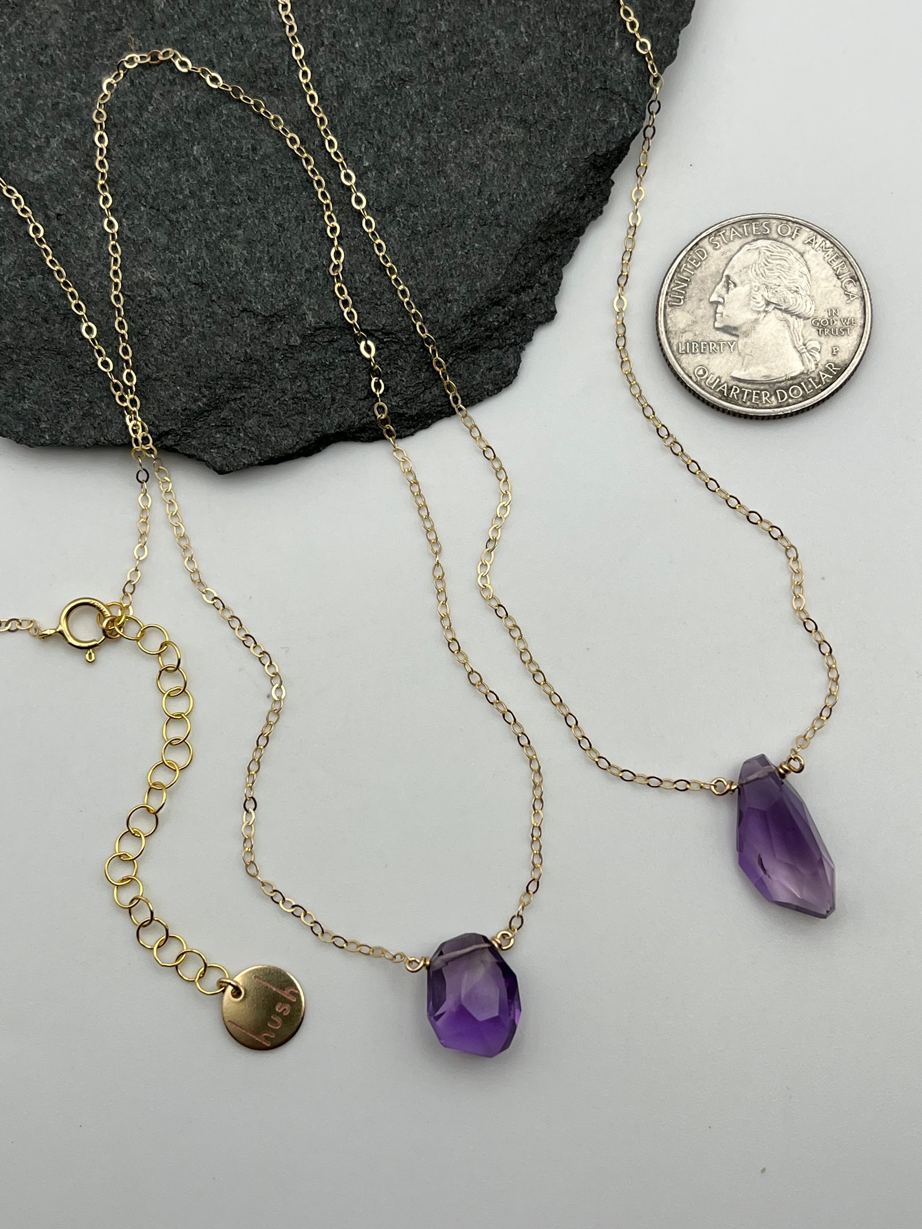 •STRAY• faceted ametrine + gold necklace (various lengths)