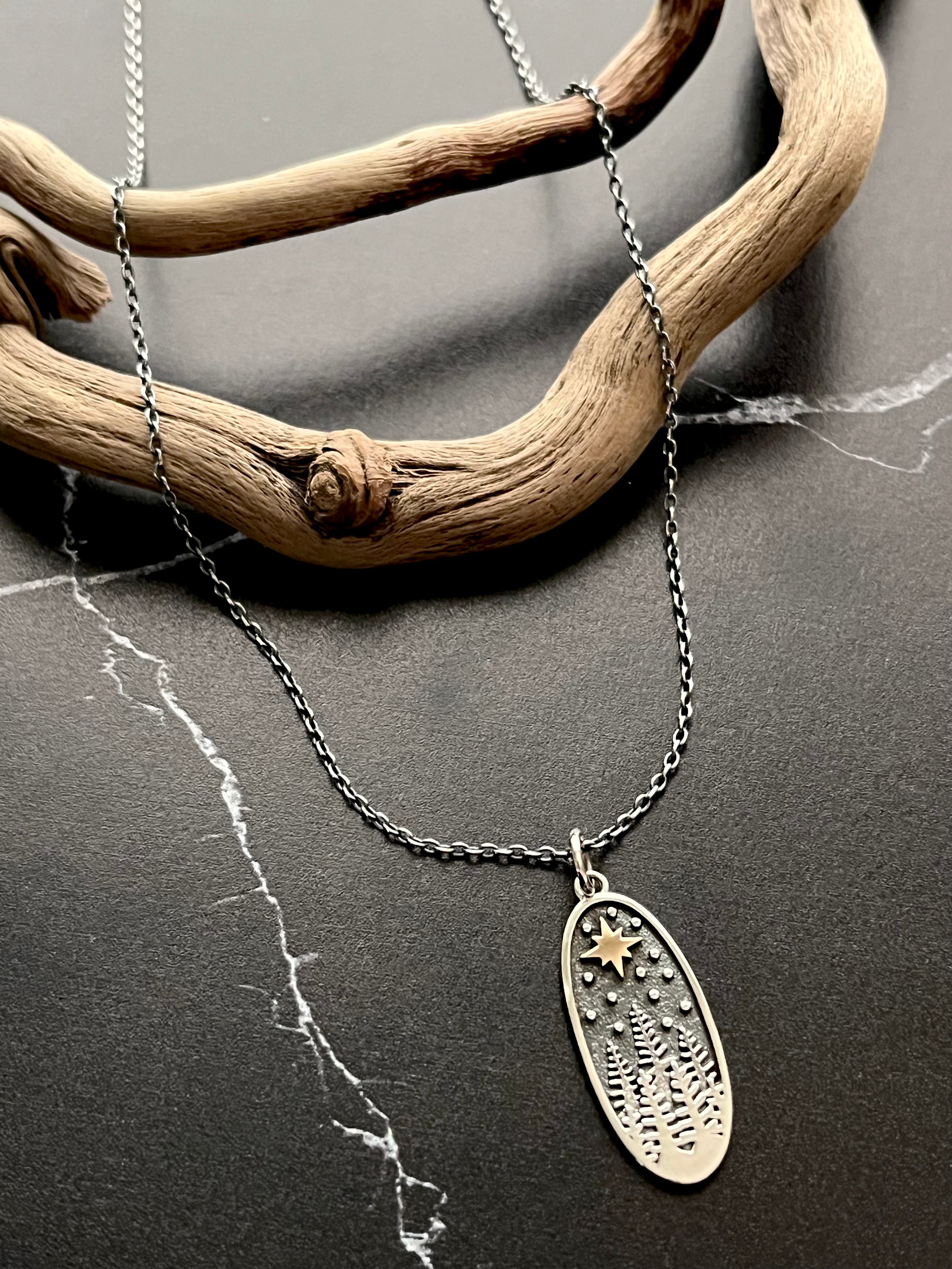 •NIGHT SKY• mixed metal necklace