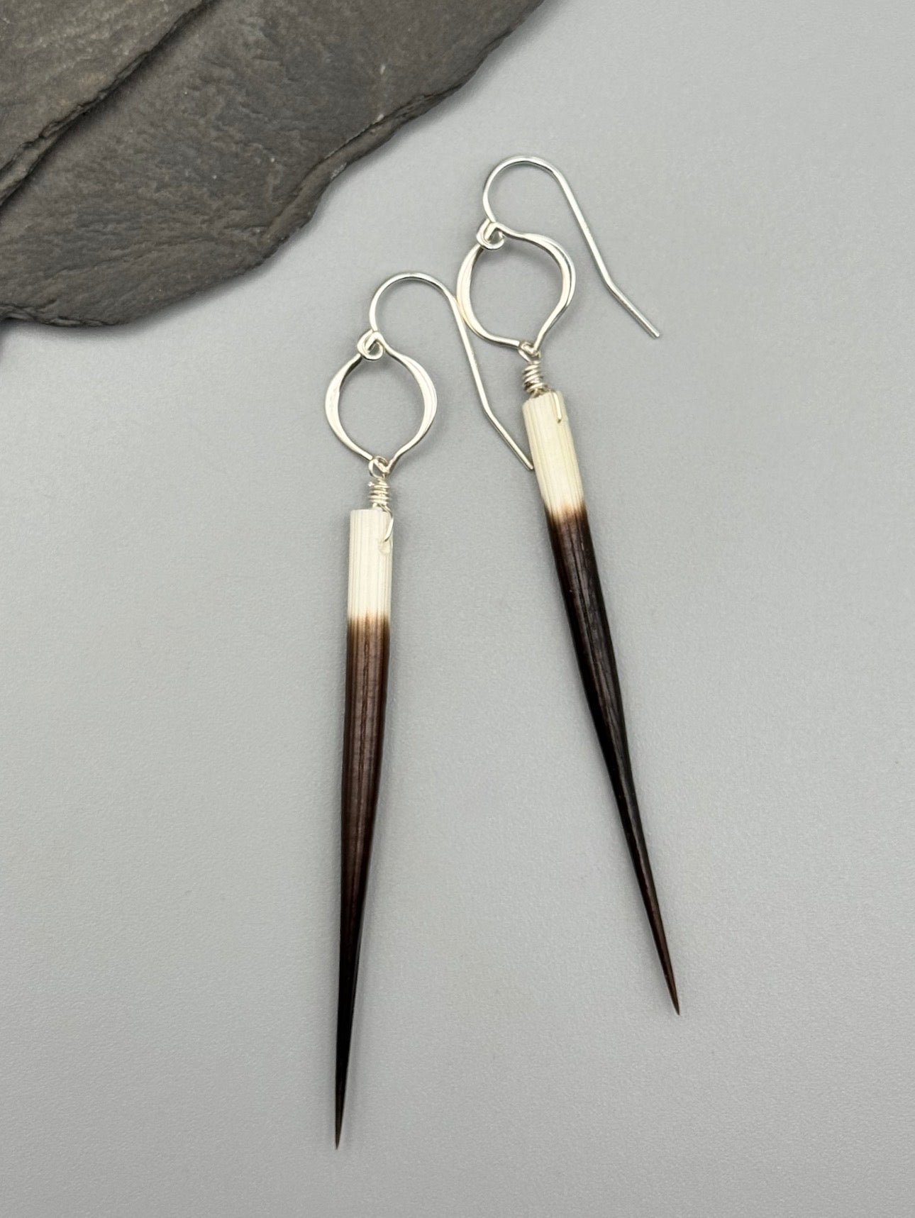 •ARABESQUE• porcupine quill + silver earrings