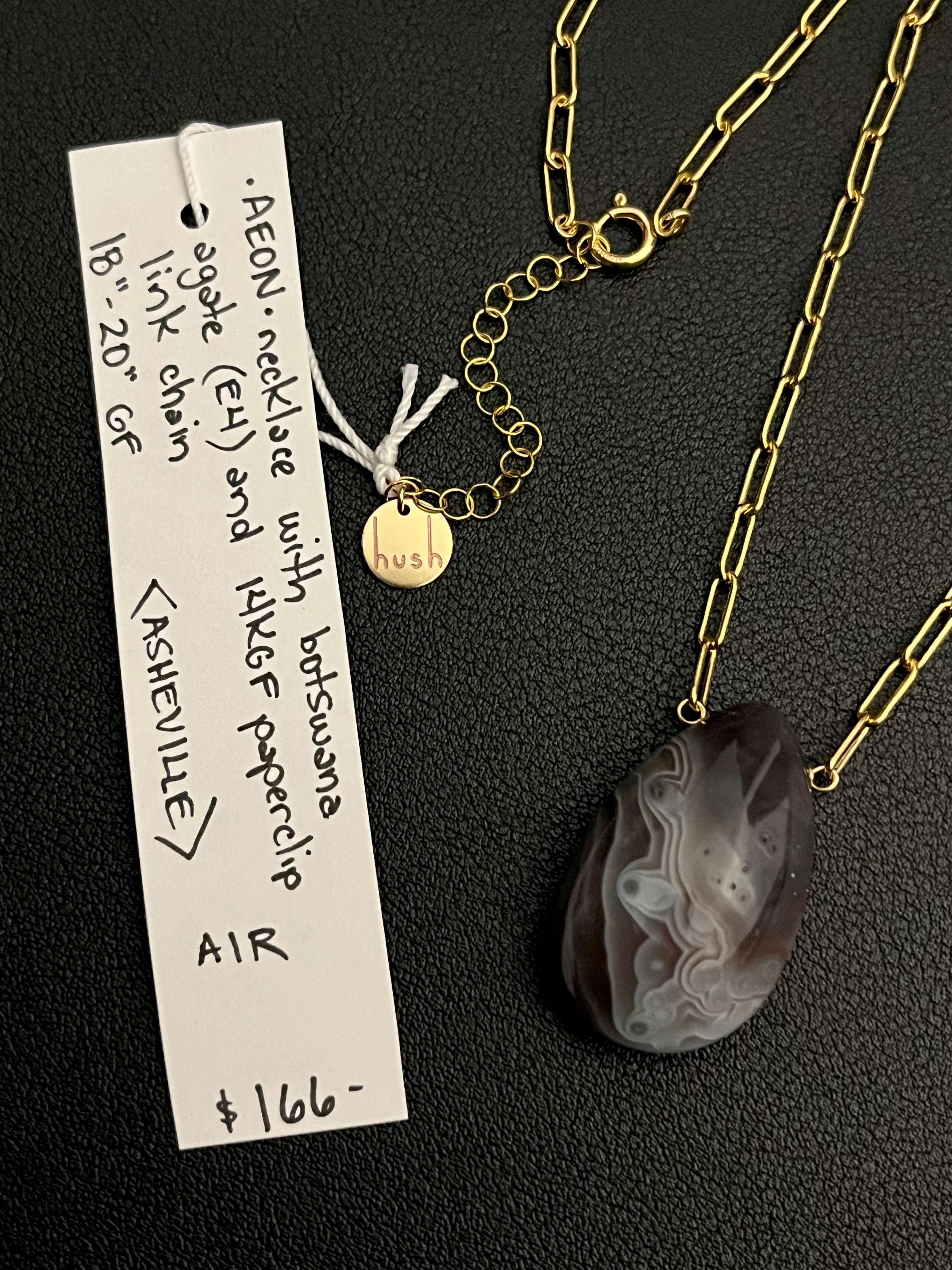 •AEON• botswana agate + gold necklace (18"-20")