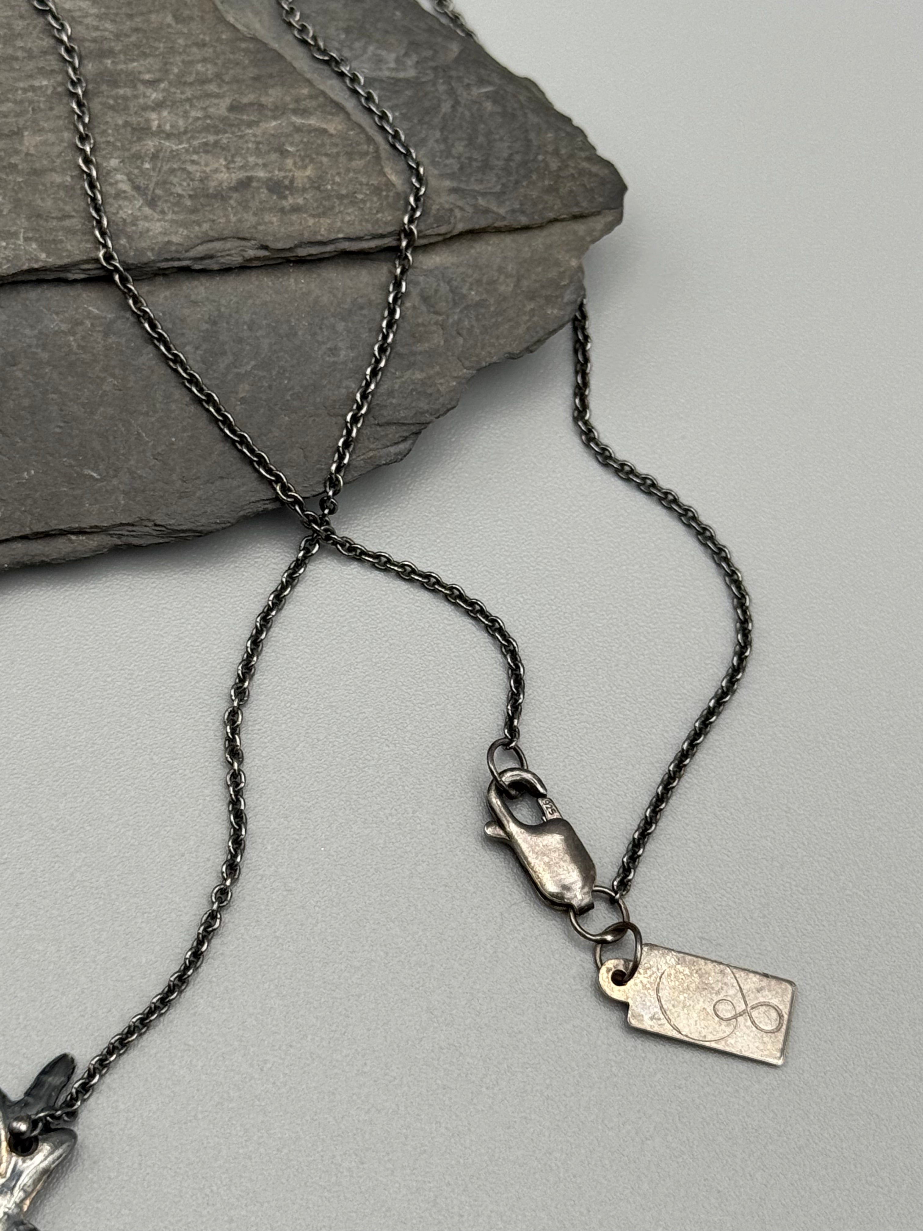 •MUGWORT TALISMAN• amethyst + silver necklace (19.5" long)