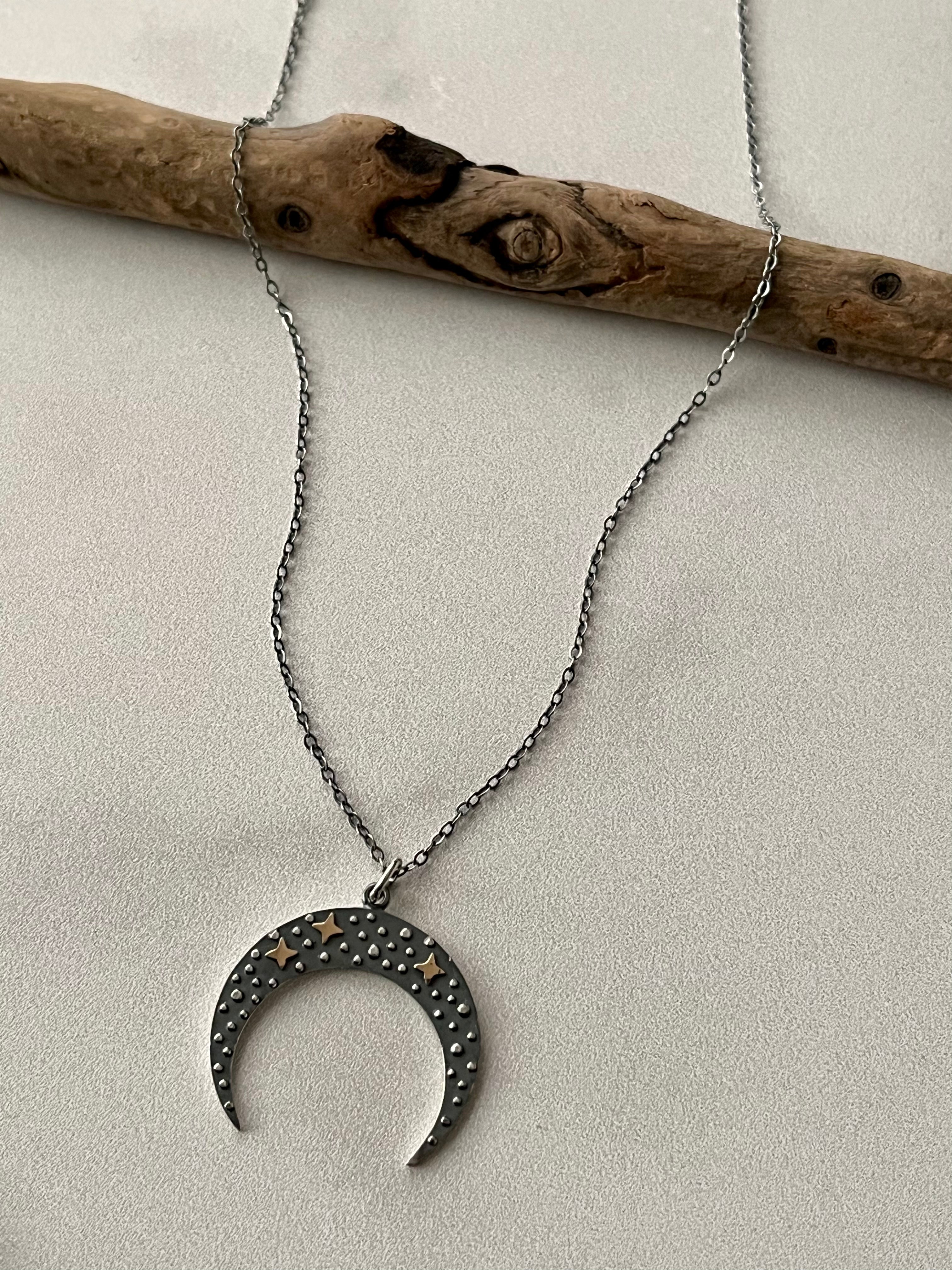 •COSMIC MOONRISE• mixed metal necklace