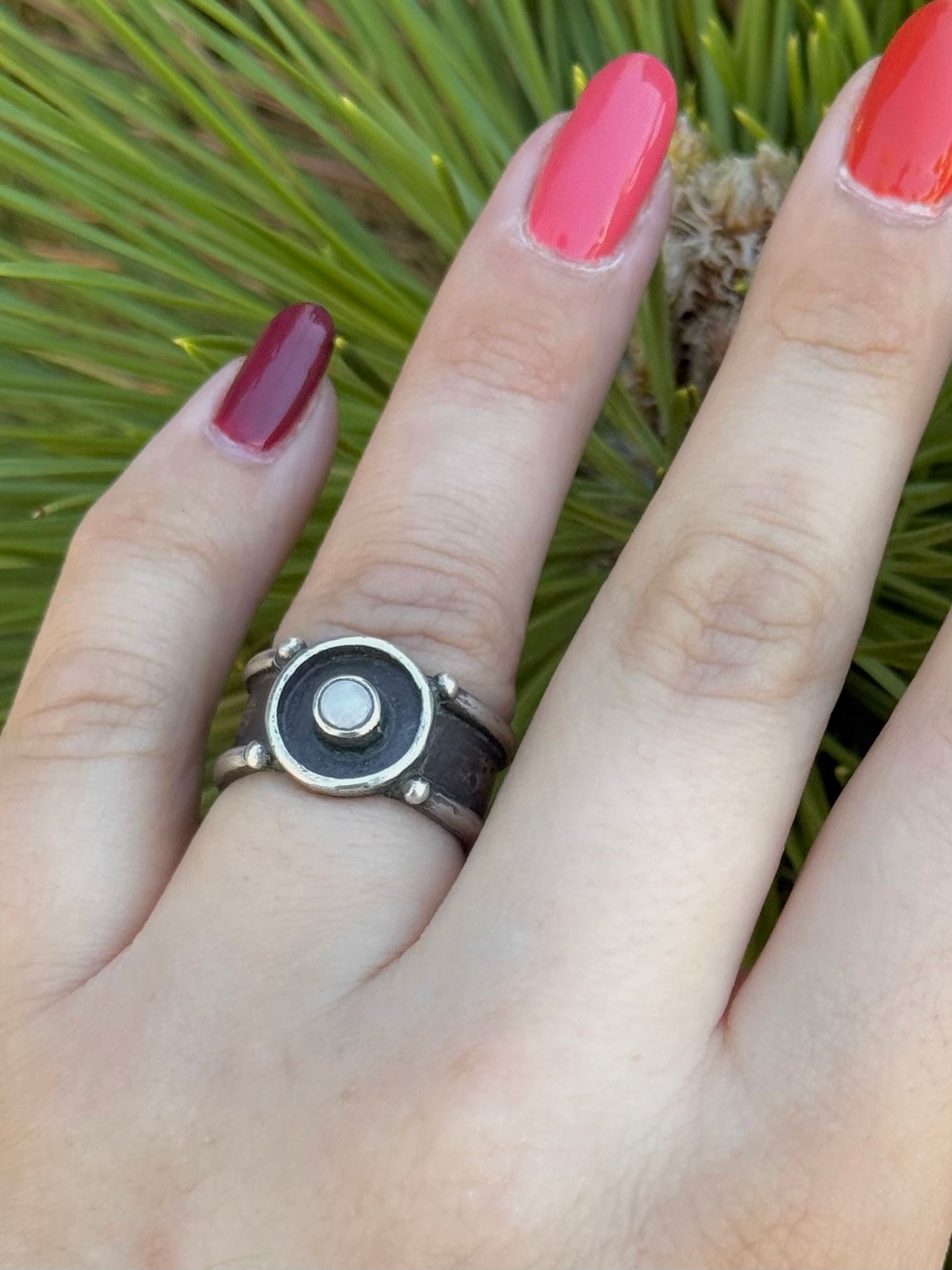 •BITTY• opal + silver ring (size 6.75)