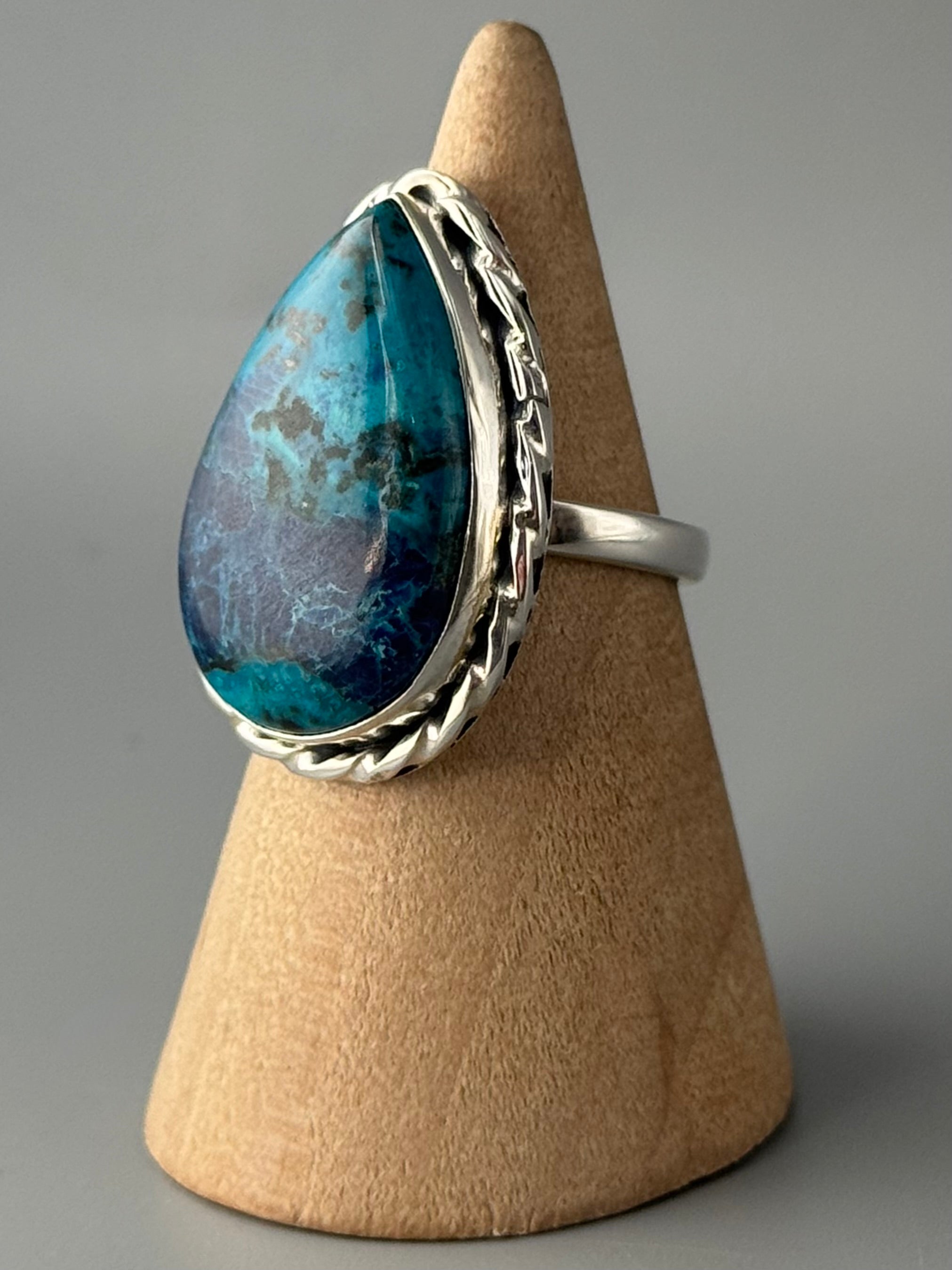 •SHATTUCKITE - TWINE TEAR• sterling silver ring (size 6)