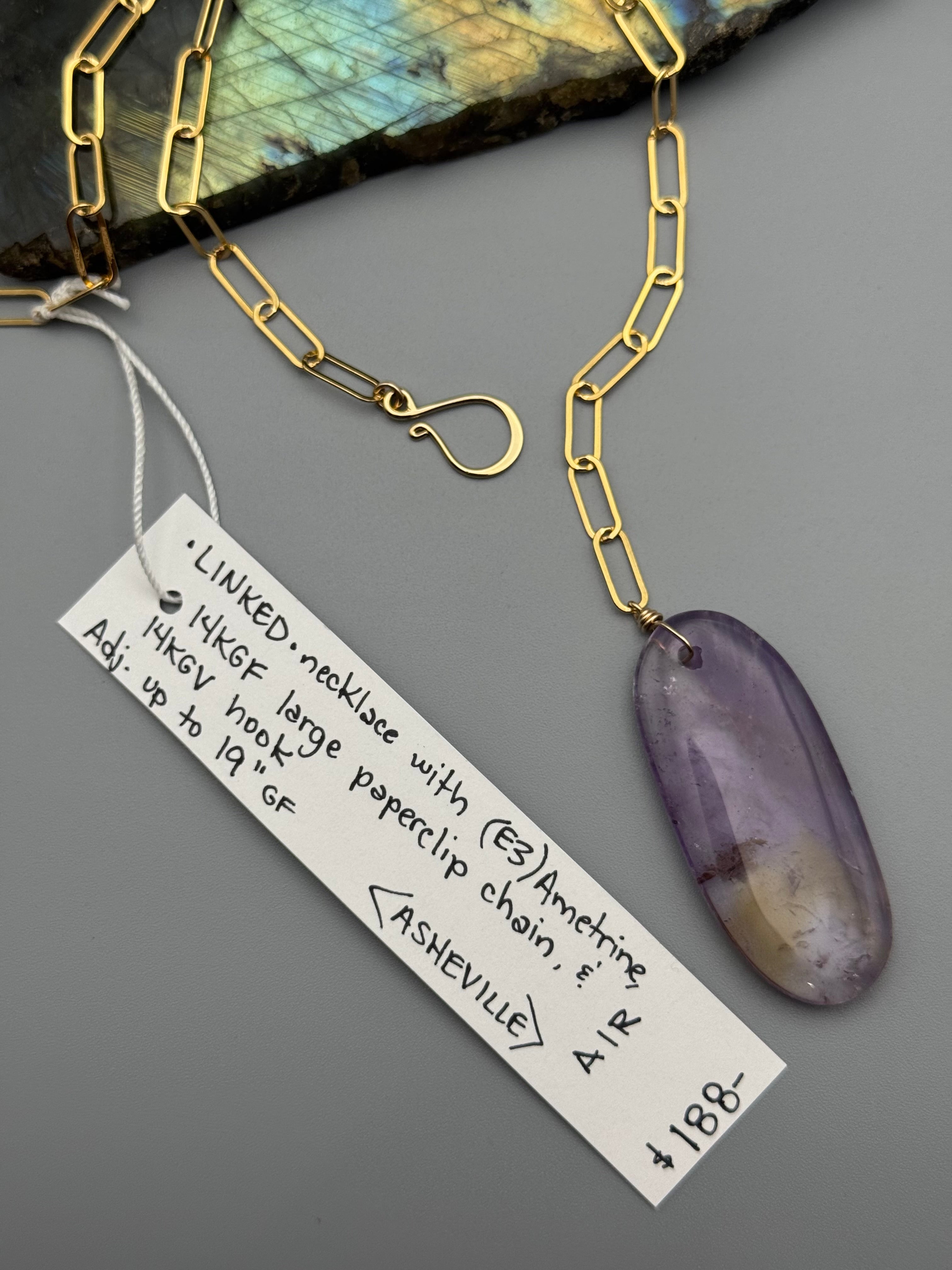 •LINKED• ametrine + gold necklace (ADJ to 19")