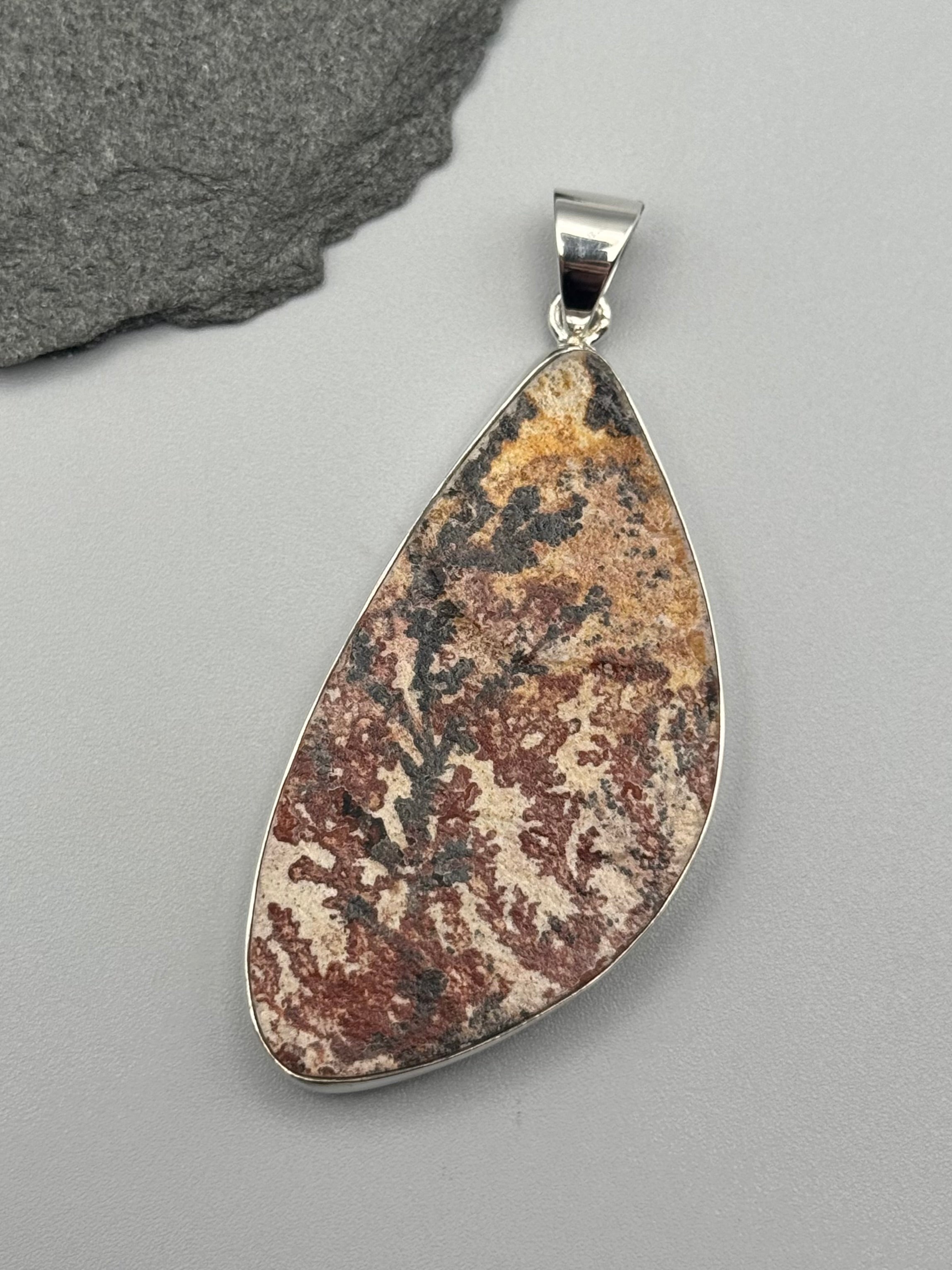 •DENDRITIC SANDSTONE - LARGE FREEFORM• sterling silver pendant