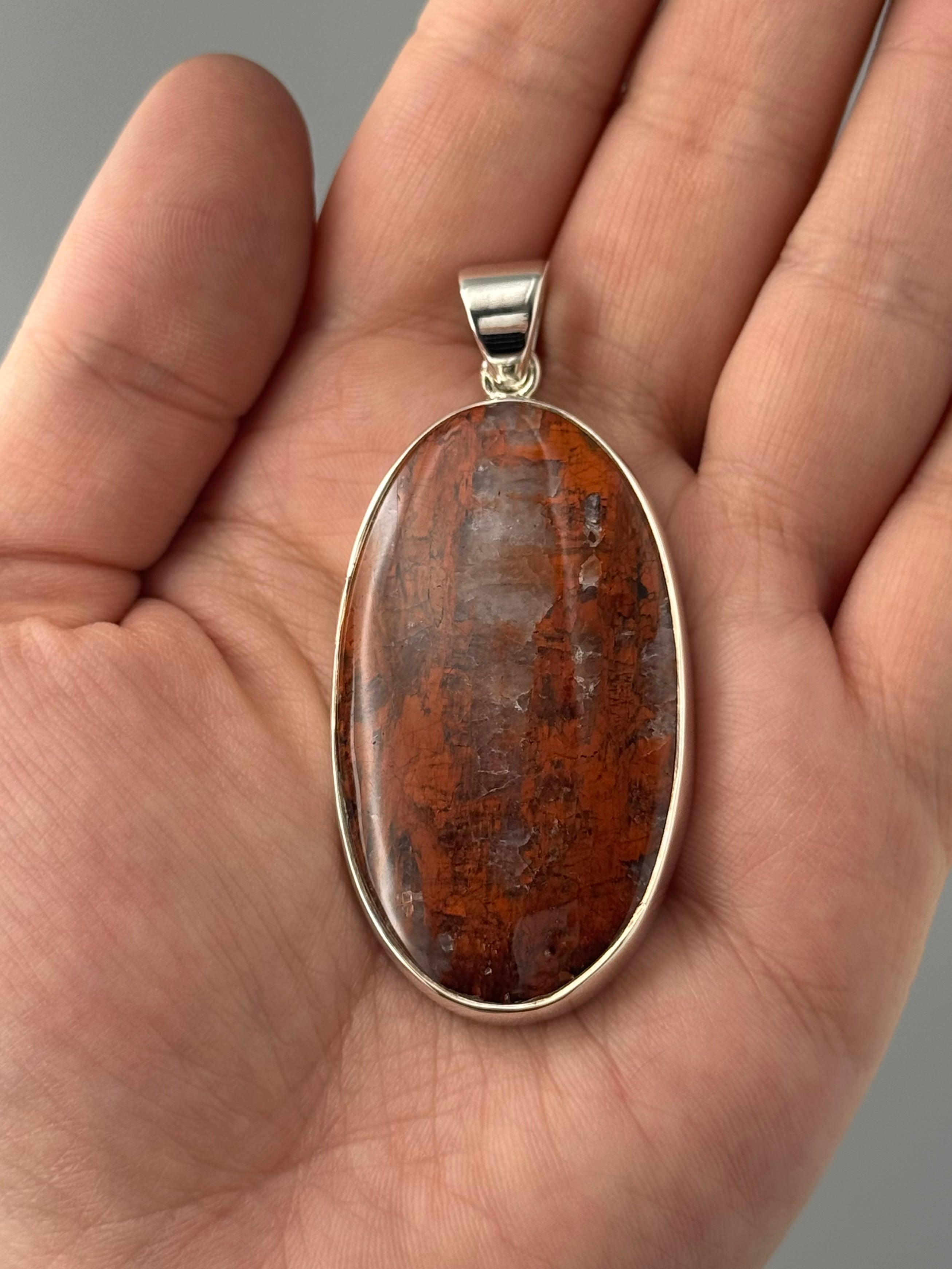 •RED PIETERSITE - LARGE OVAL• sterling silver pendant