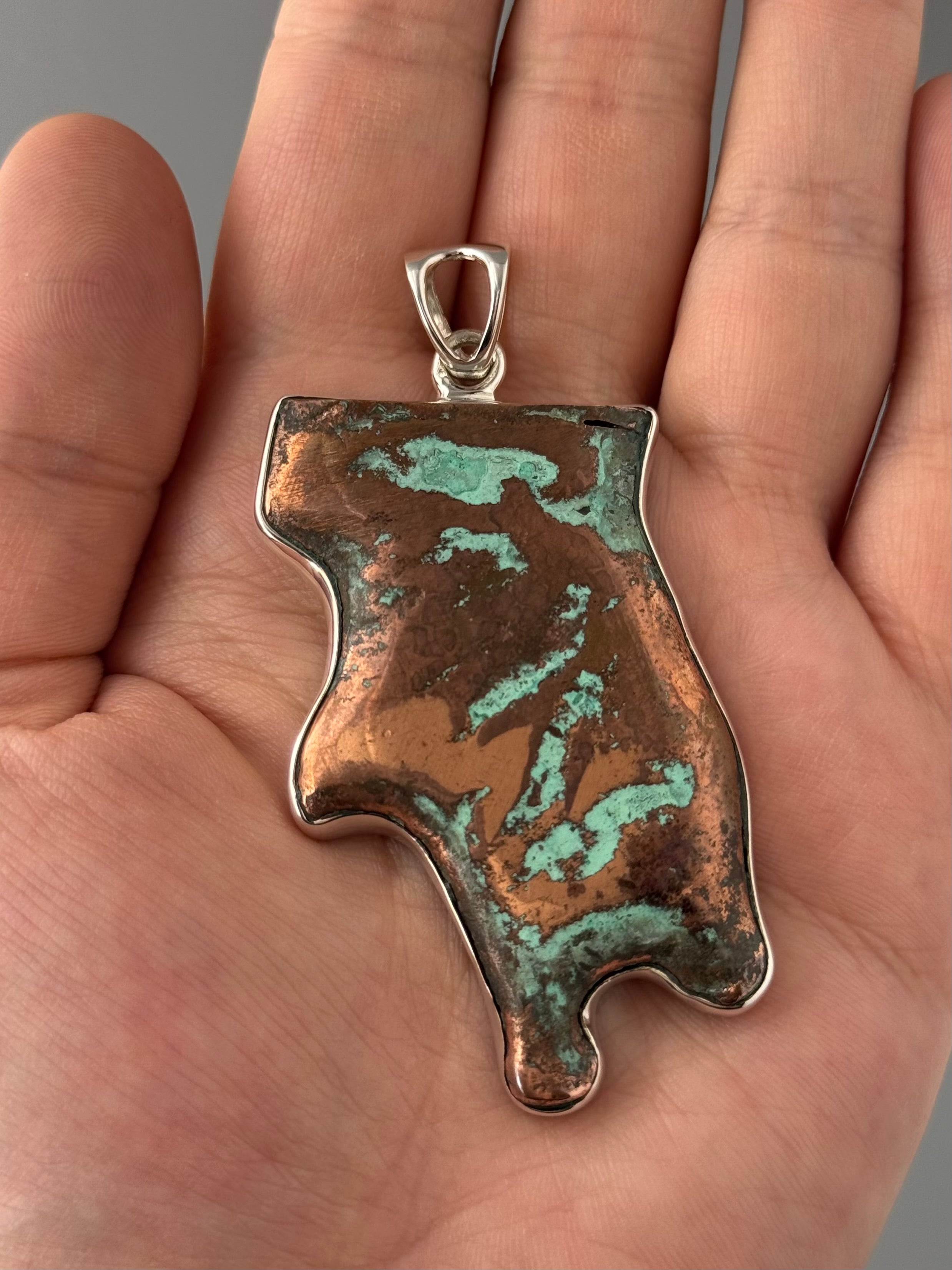 •COPPER FREEFORM - 1• sterling silver pendant
