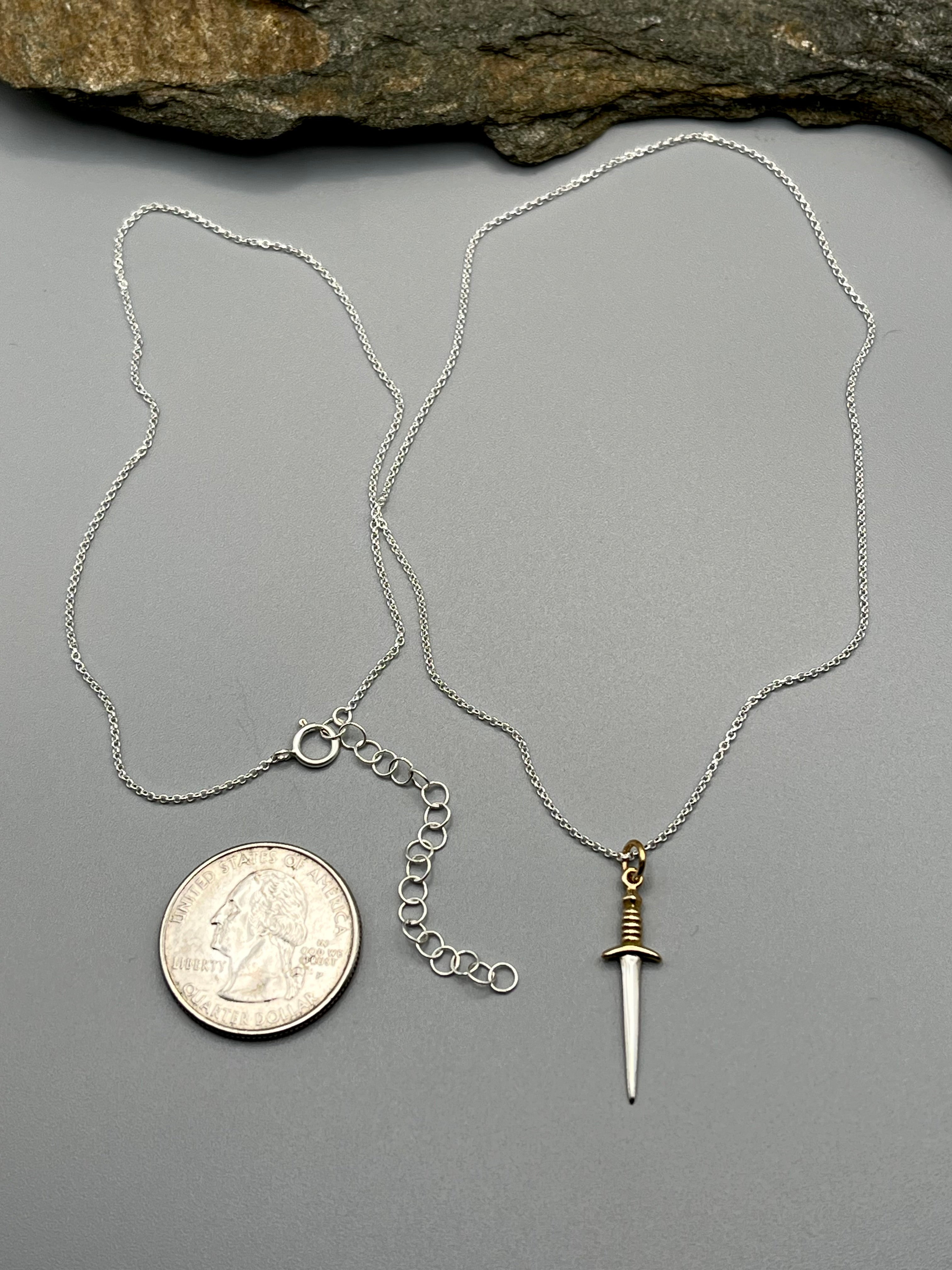 •MEDIUM DAGGER• silver necklace