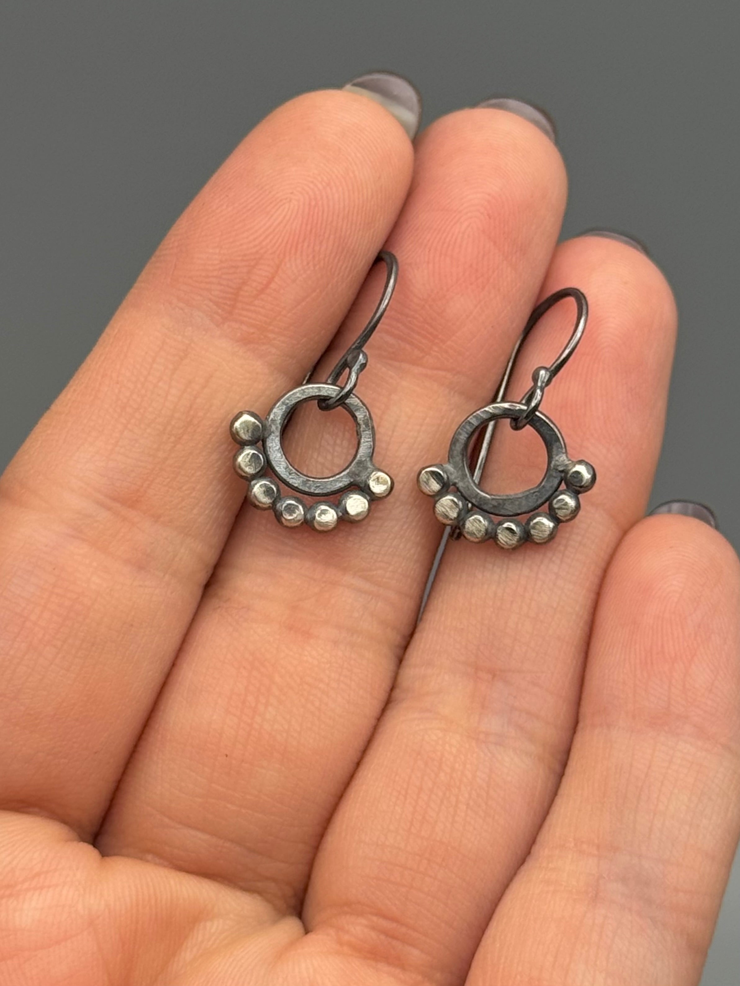 •DOTTED TALISMAN• silver dangle earrings