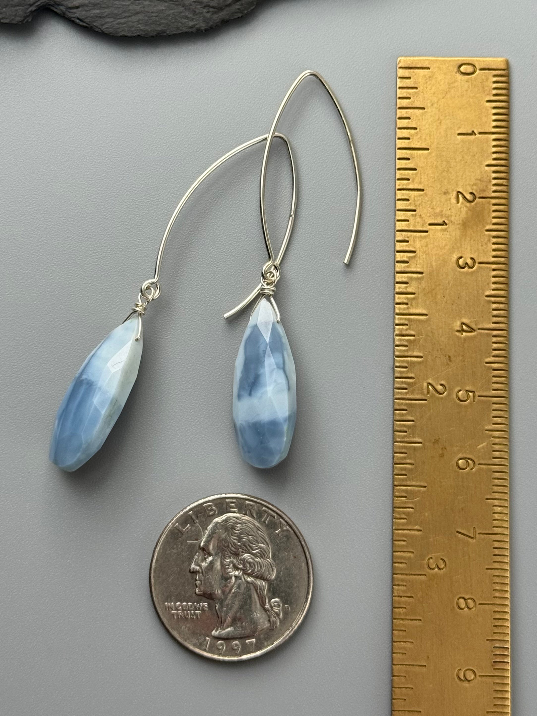 •STRAY• blue opal + silver earrings