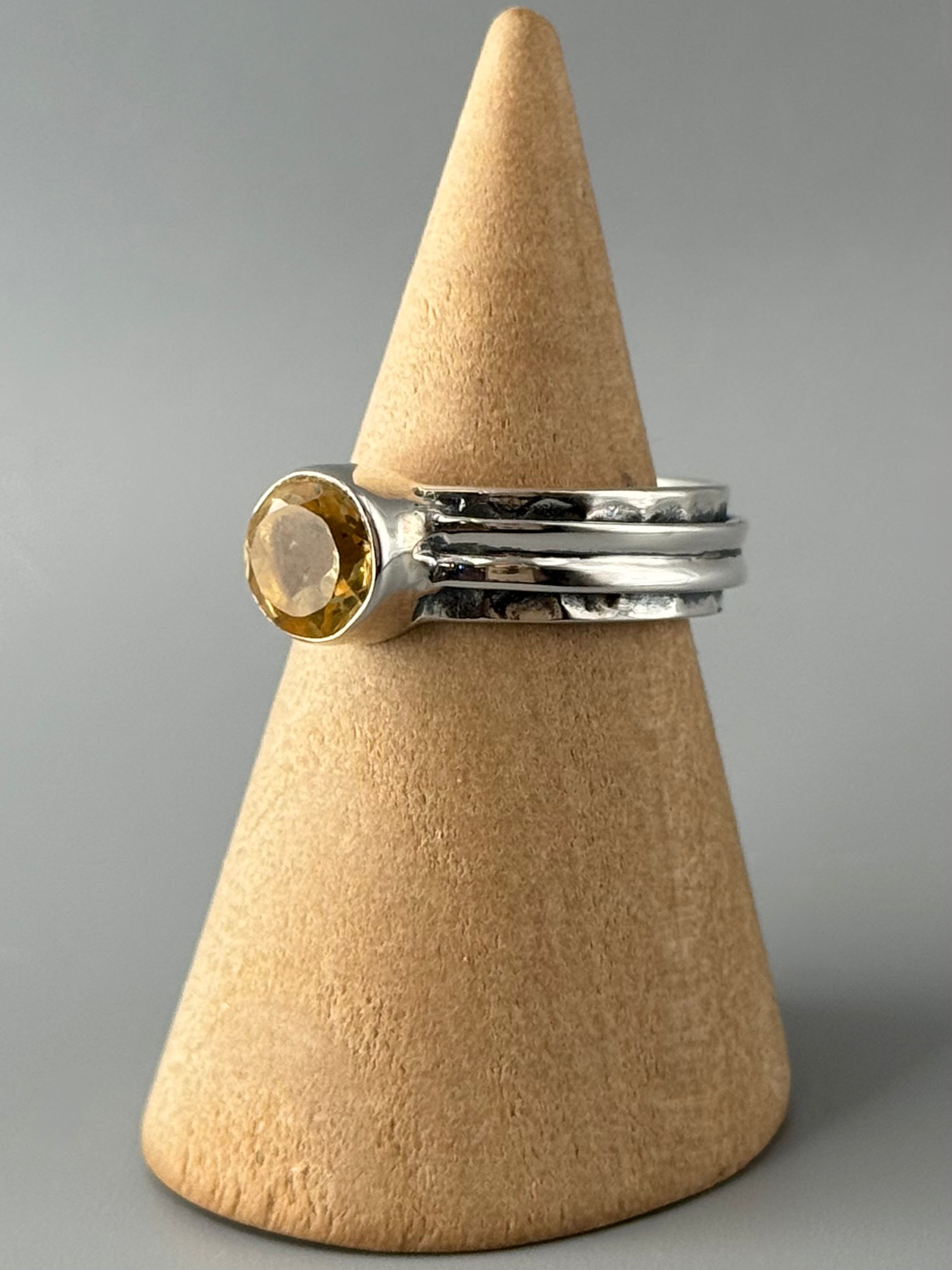 •CITRINE - BRACED• sterling silver ring (various sizes)